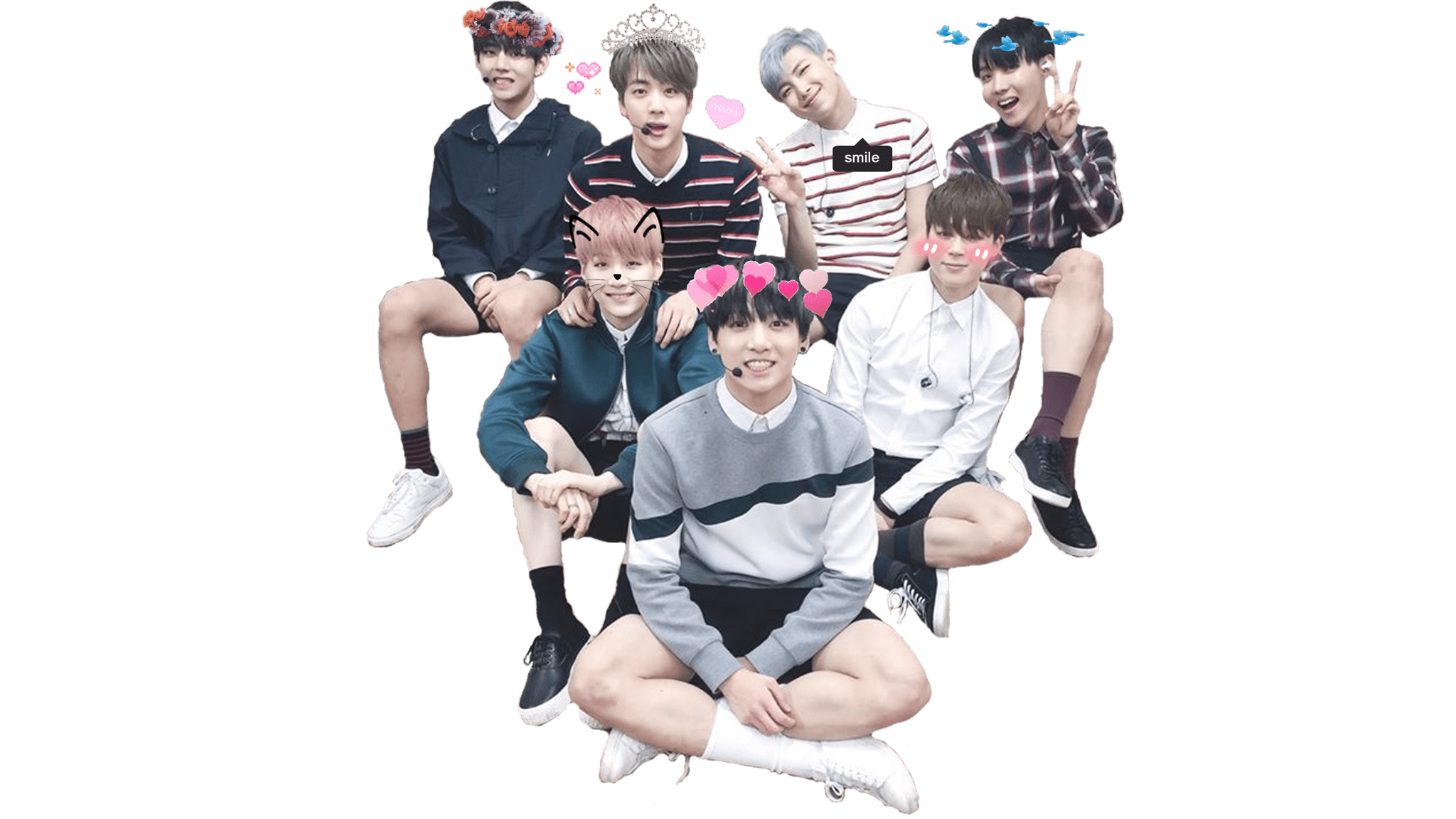 2048x1152 Bts Family People Mobile Phones Sticker Transparent HQ PNG Download