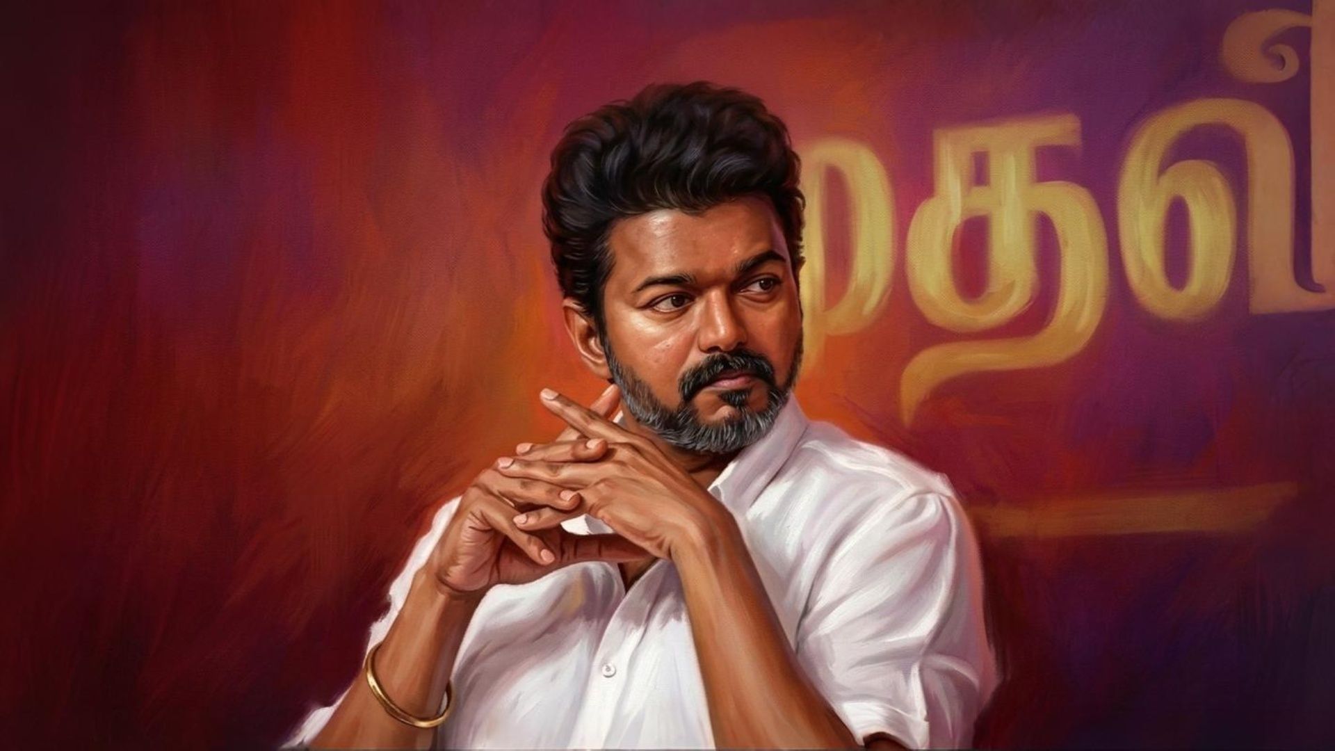 1920x1080 Tvk vijay painting HD image 4k desktop