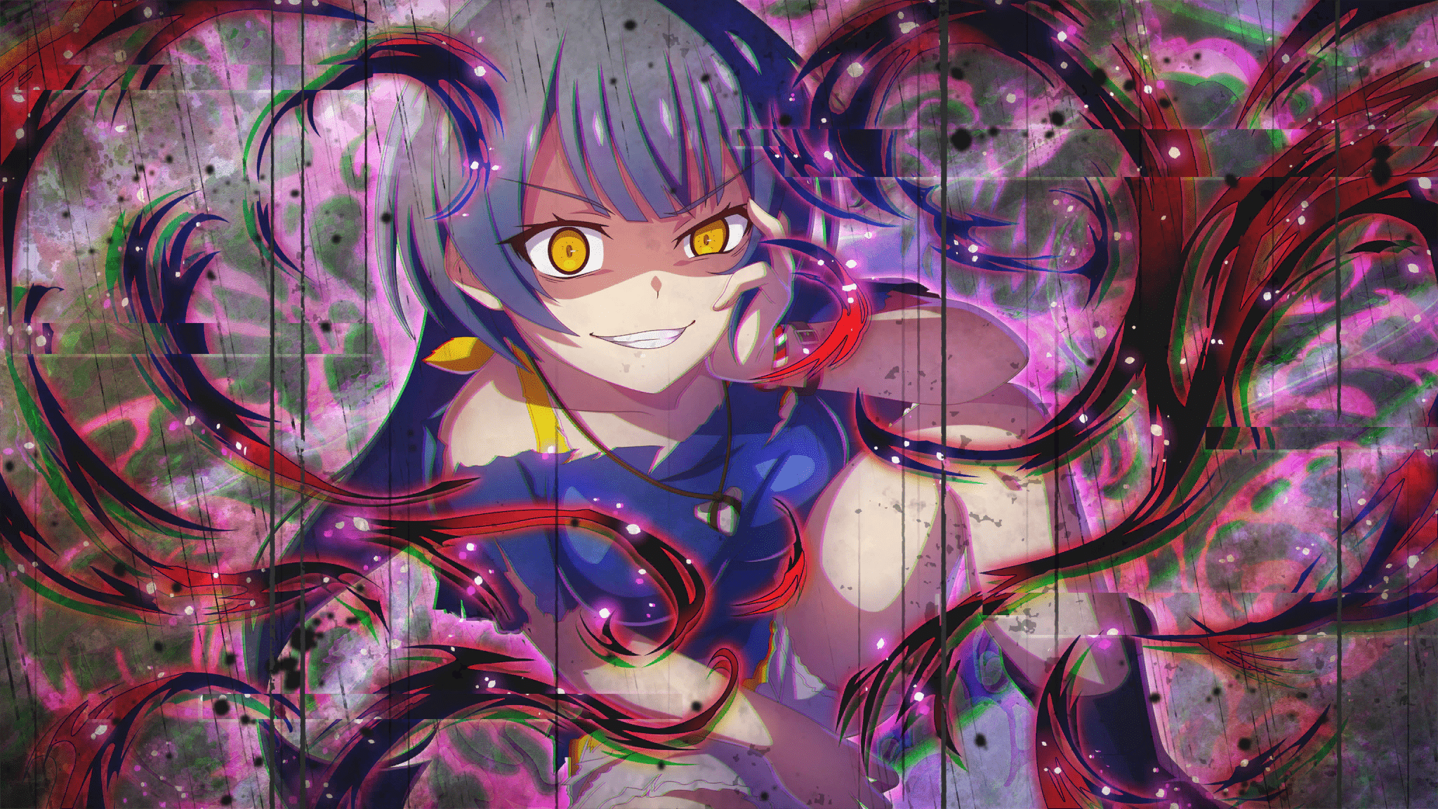 2048x1152 Higurashi Mei Awakening Rika Furude and Dark Awakening Chisame Kurosawa
