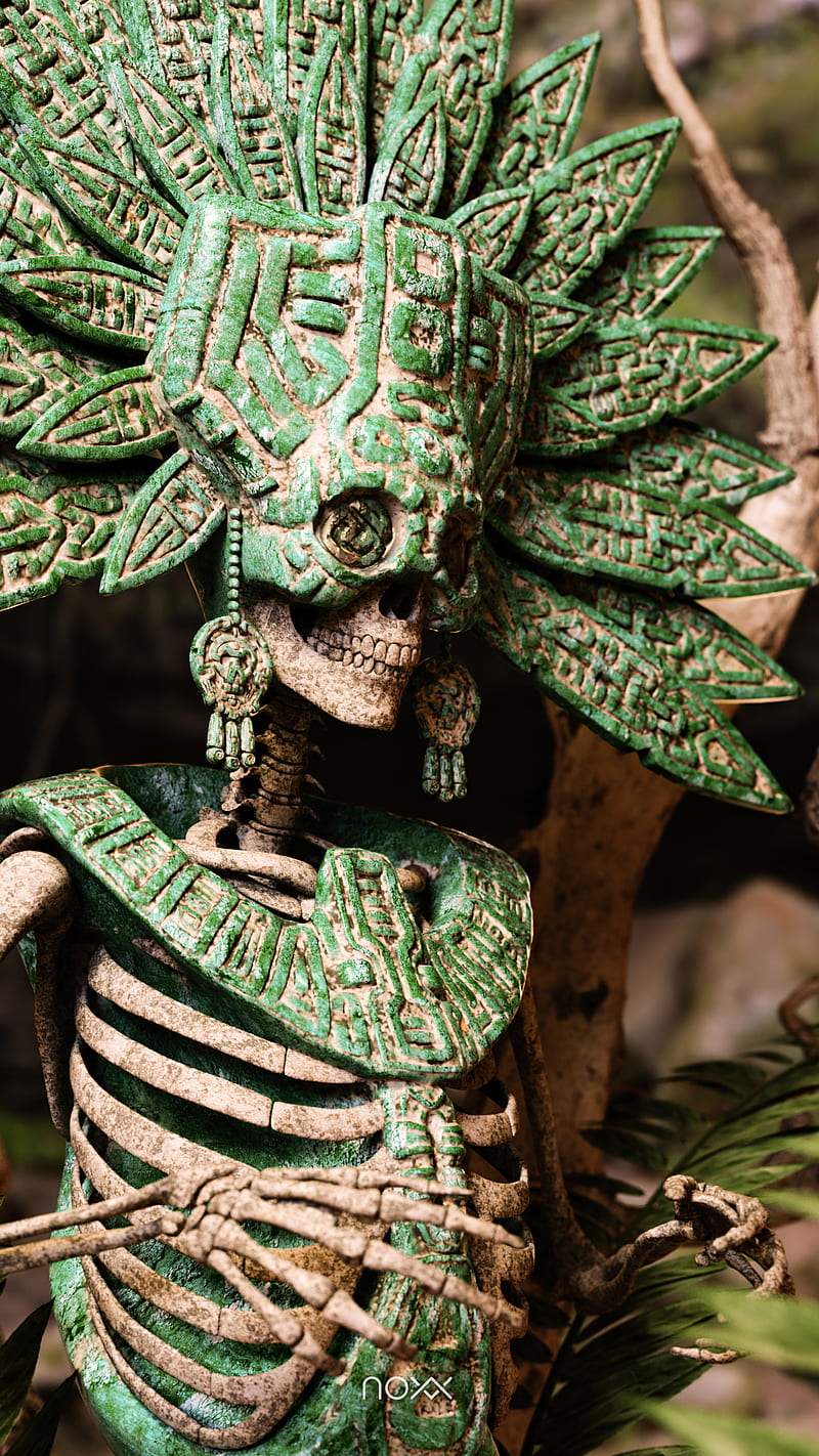 800x1422 HD aztec god of death wallpaper
