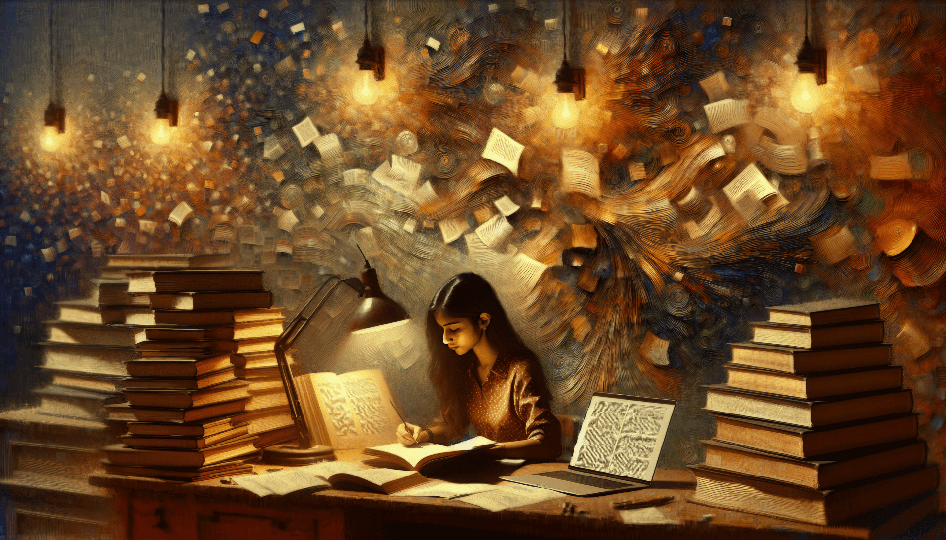 1920x1097 Enchanted Study Session Immersed in Books HD Wallpaper