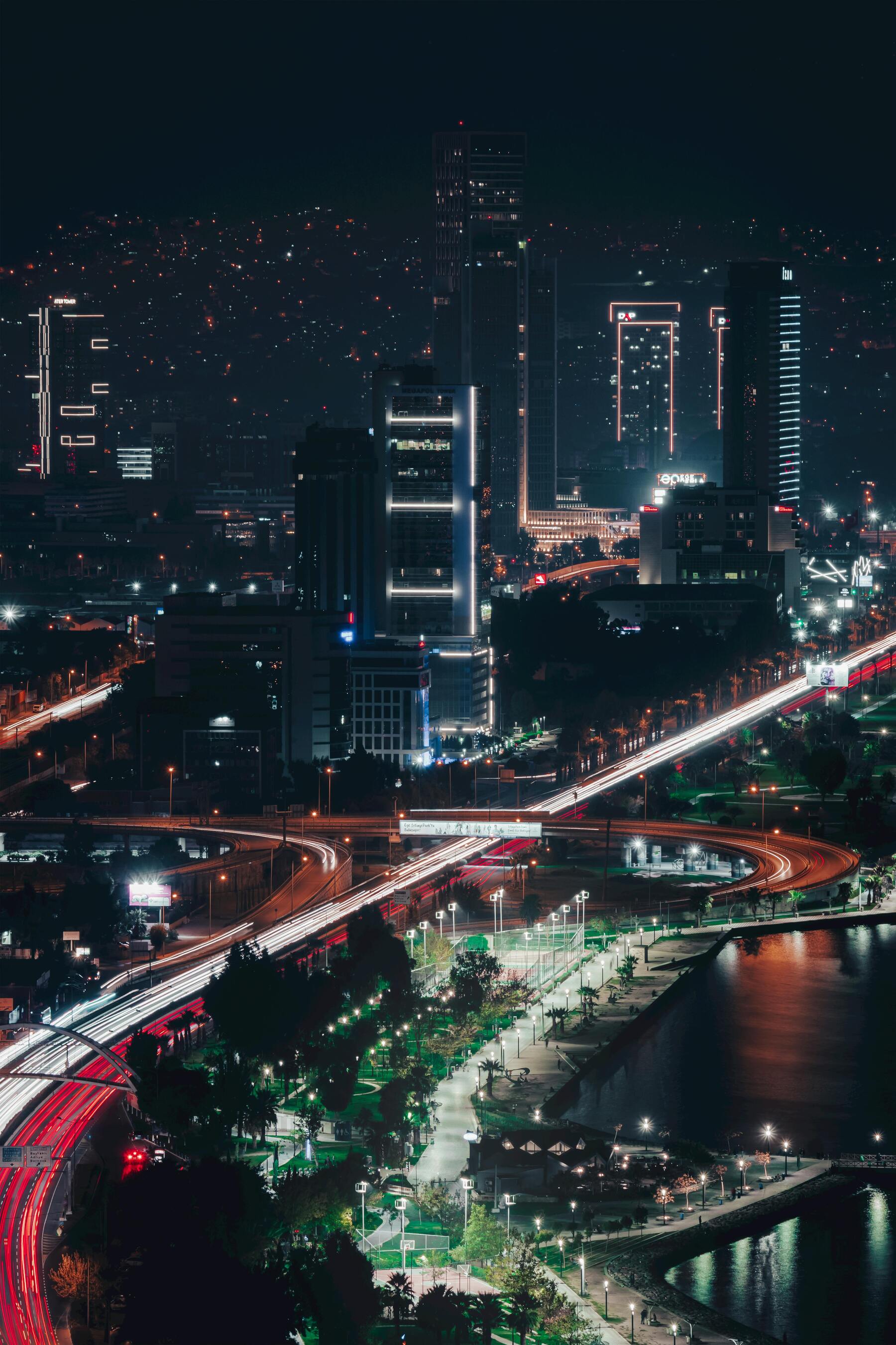 1800x2700 Dark City Skyline At Night Long Exposure UltraHD Ultra HD 4K 8K 10K 12k 20k High Resolution HDR Highres Desktop Wallpaper For IPhone And Android