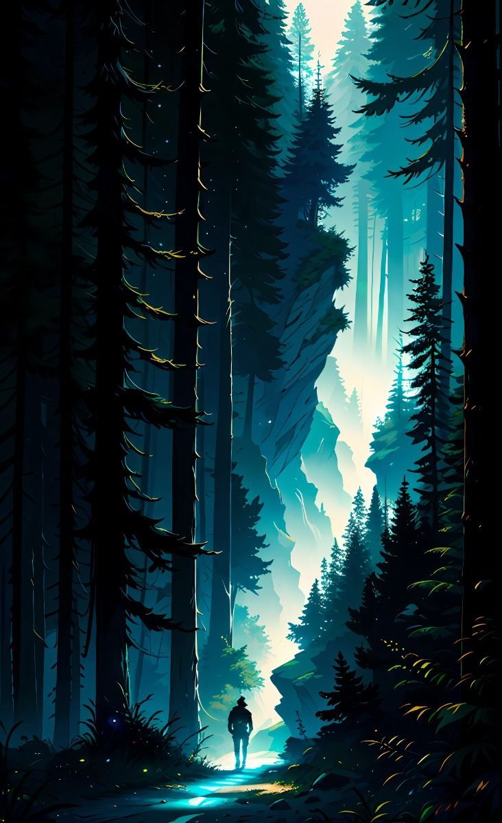732x1201 Alone in the Dark, Ultra HD 4K Wallpaper for Mobile, Beautiful Nature Scenery, Dark Themed Wallpaper