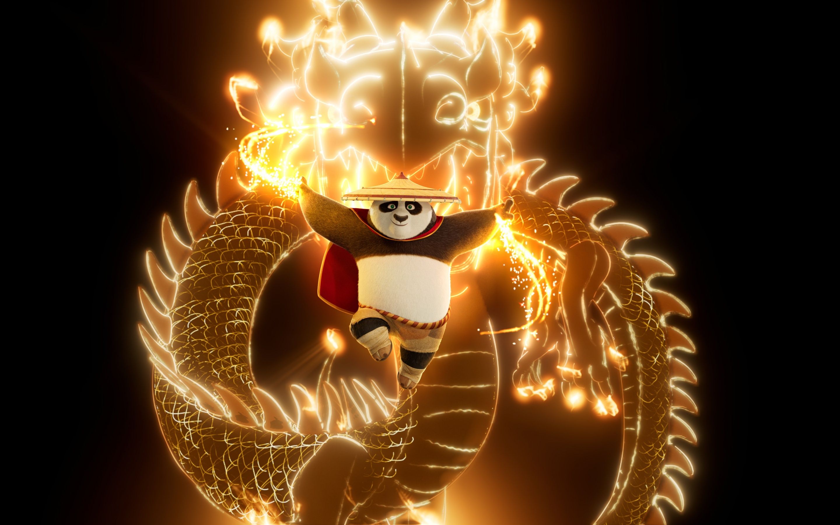 2880x1800 Po The Dragon Warrior in Kung Fu Panda 4 4K Wallpaper