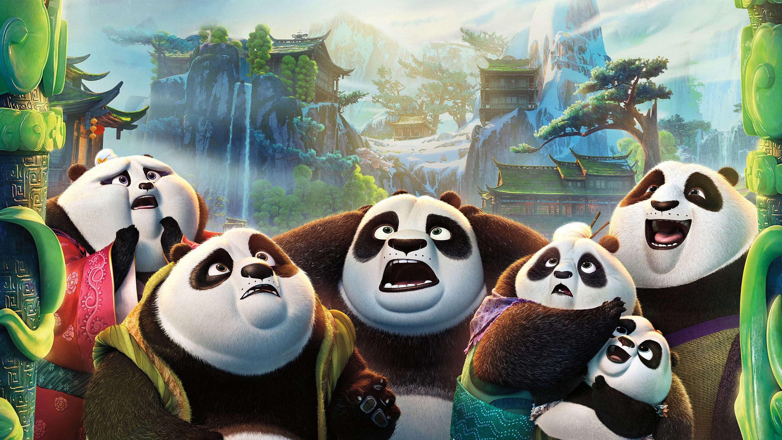 2560x1440 Kung Fu Panda 3 Po Family Wallpaper