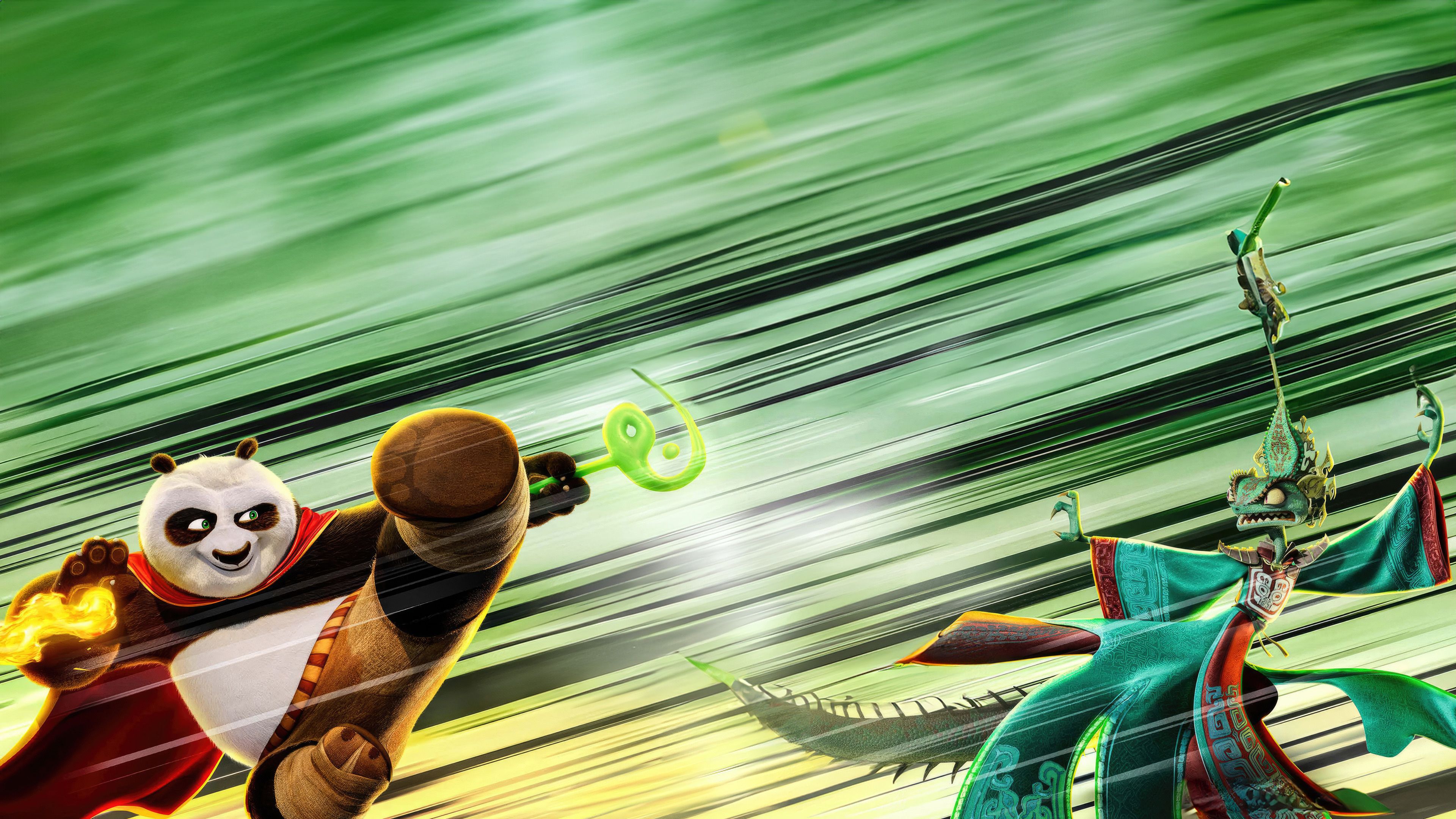 3840x2160 Po And Chameleon In Kung Fu Panda 4 Wallpaper, HD Movies Wallpaper, 4k Wallpaper, Image, Background, Photos and Picture