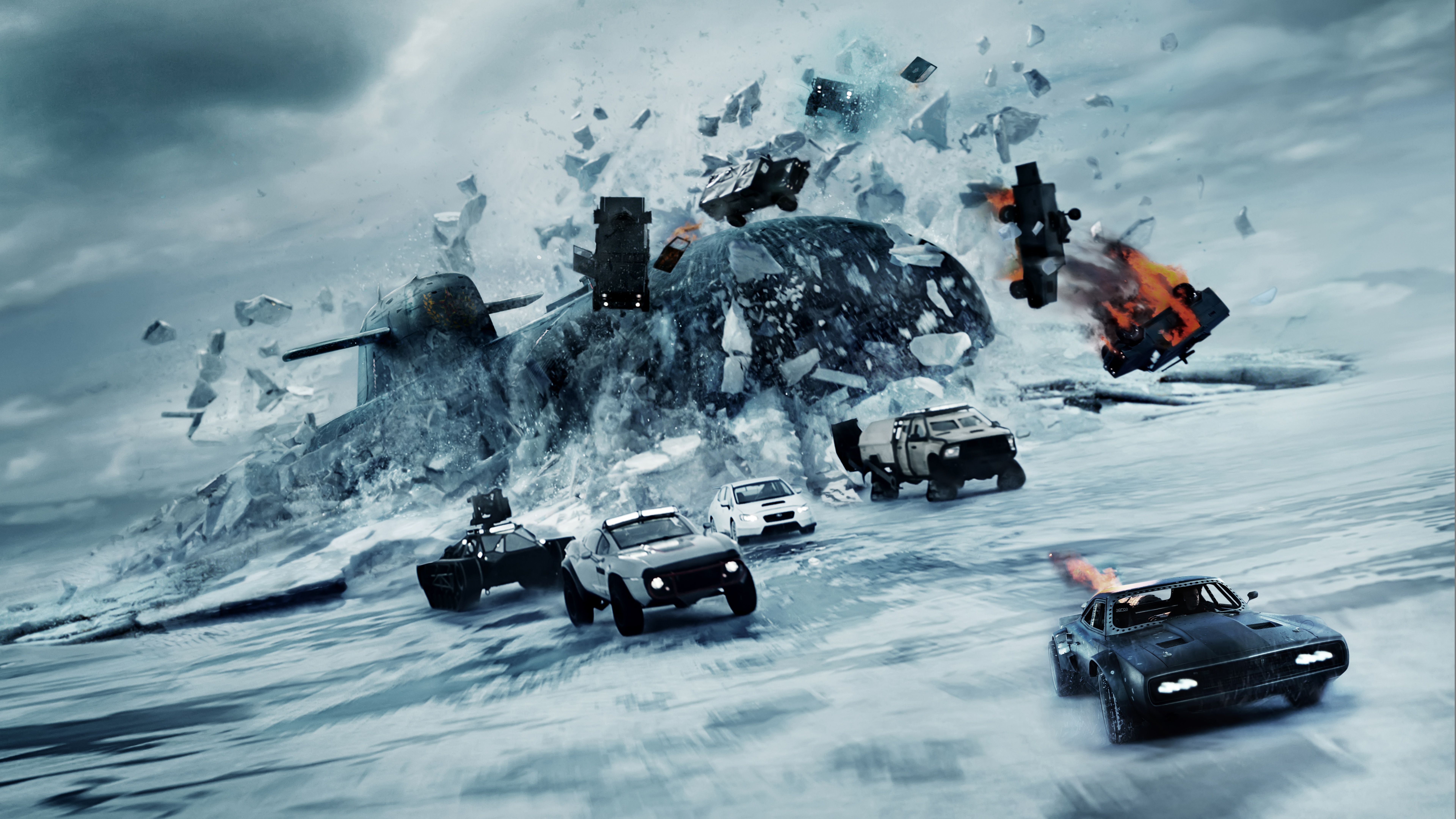 7680x4320 Desktop wallpaper: Car, Fast & Furious, Submarine, Movie, The Fate Of The Furious 4K free download for PC. 408631