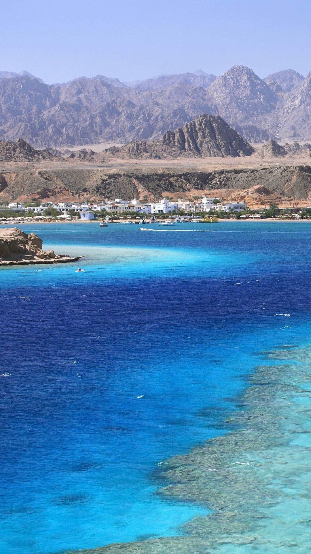 1080x1920 Sharm el Sheikh with Sinai Mountains in background, Red Sea Riviera, Egypt. Windows Spotlight Image
