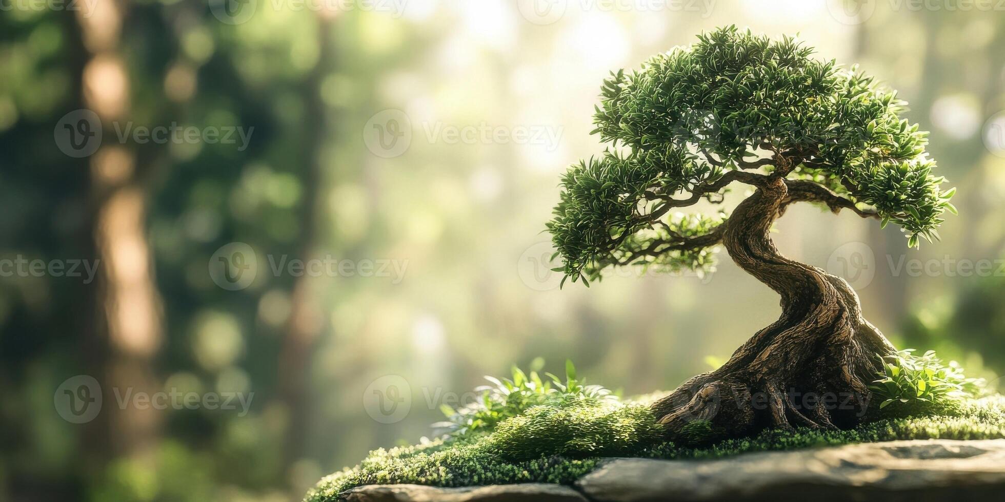 1960x980 Serene Zen Bonsai Tree Image for Calming Design Projects and Mindfulness Content
