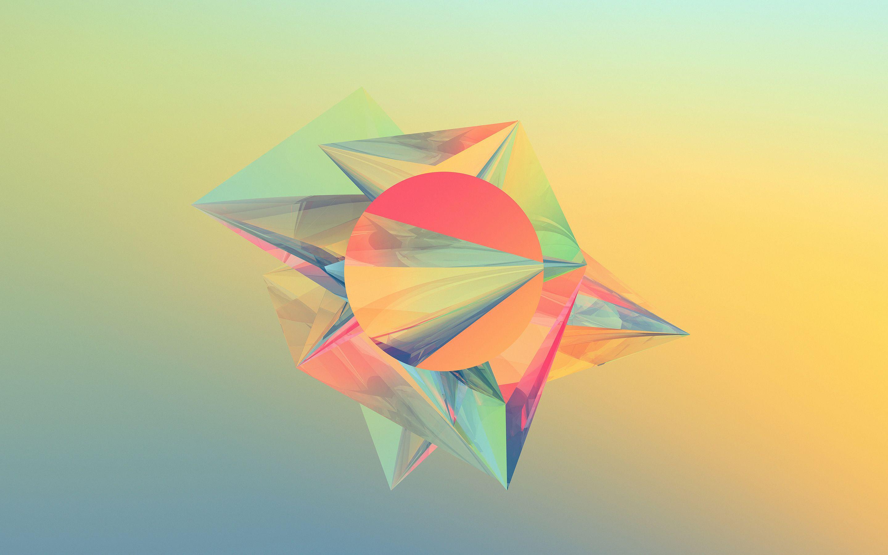 2880x1800 Abstract Crystals Shape Colorful Desktop Wallpaper
