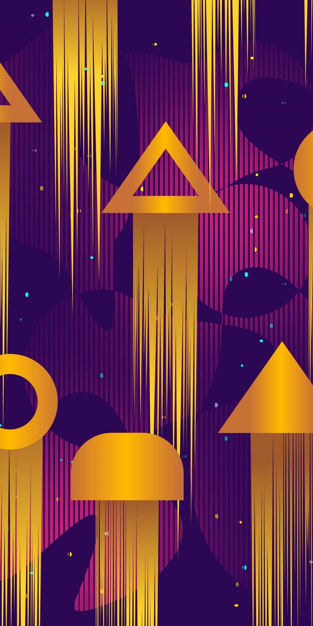 1080x2160 Pattern, geometric shapes, geometric, triangles, circles Wallpaper. Geometric shapes, Wallpaper, Pattern wallpaper