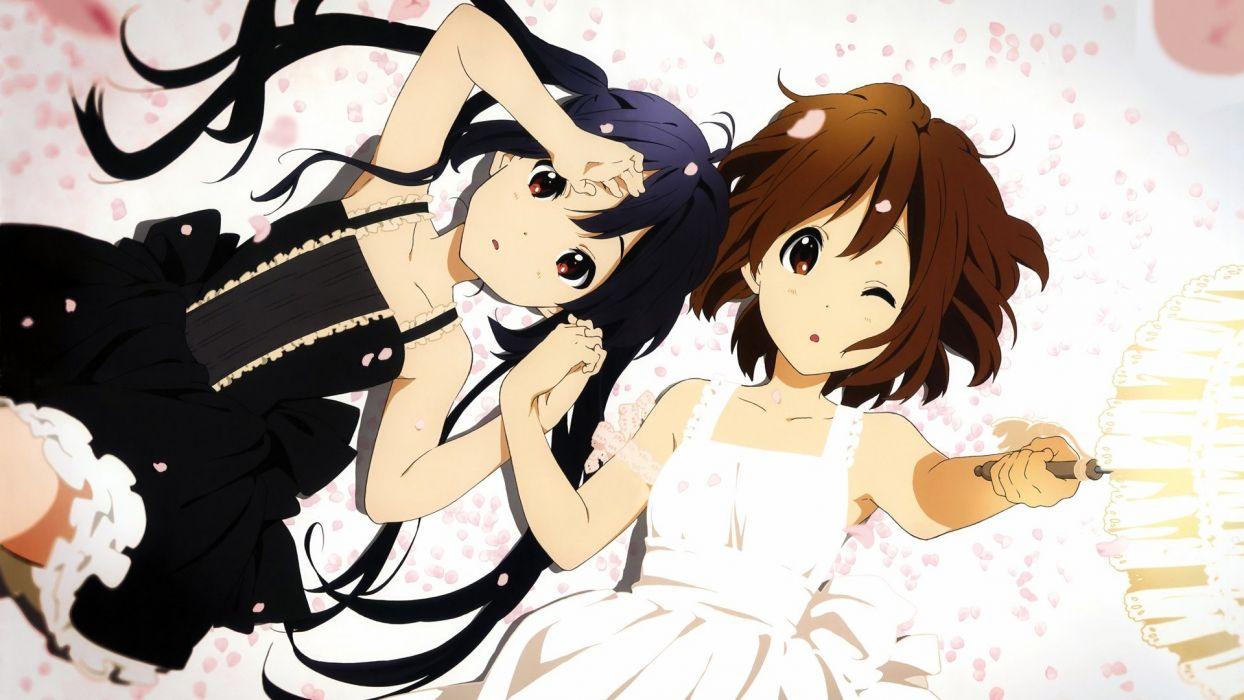 1244x700 K ON! Hirasawa Yui Nakano Azusa Anime Lolita Fashion Anime Girls Artist Wallpaperx1080