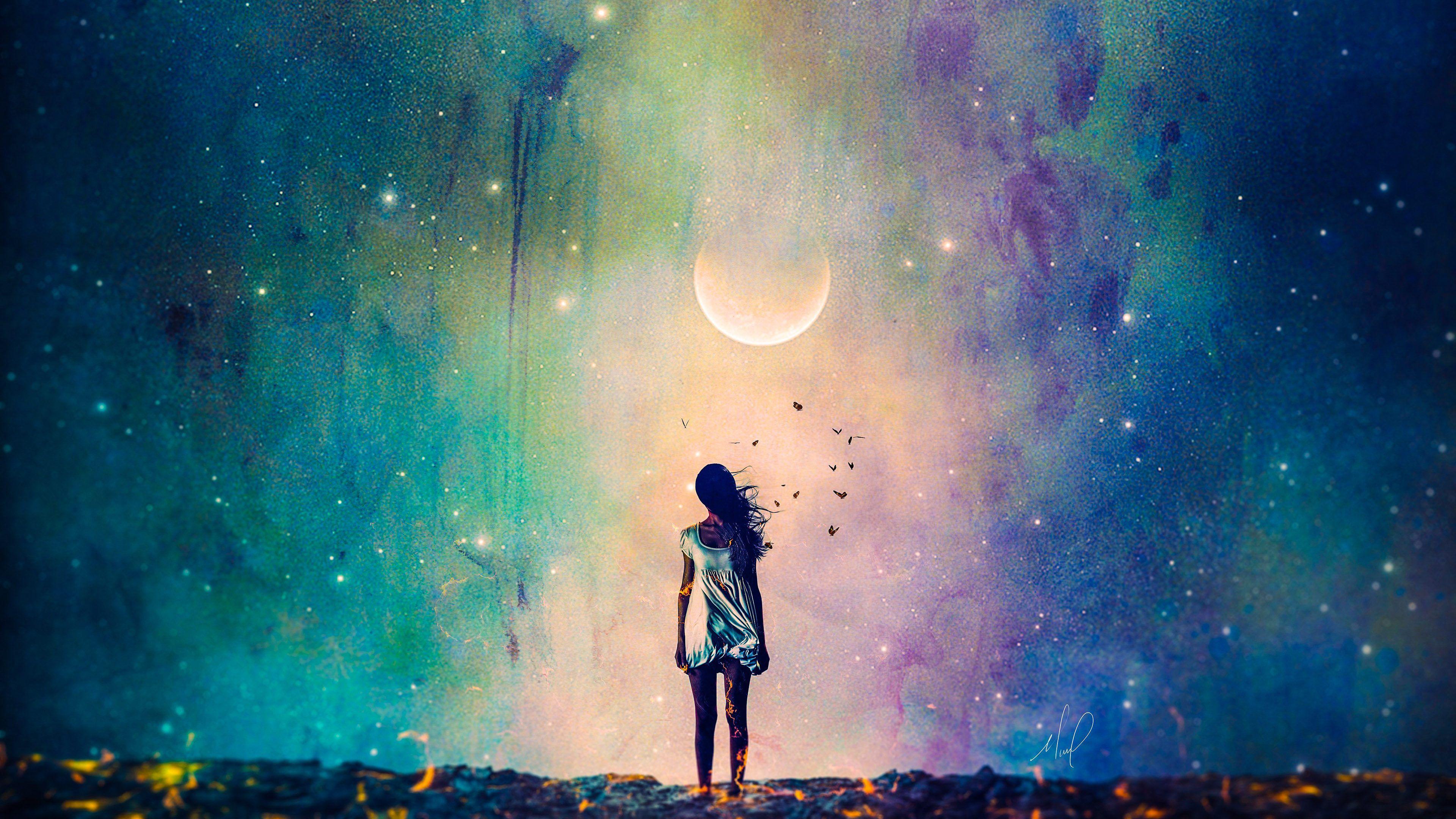 3840x2160 Alone Girl Lonely Sadness Sad 4K Wallpaper