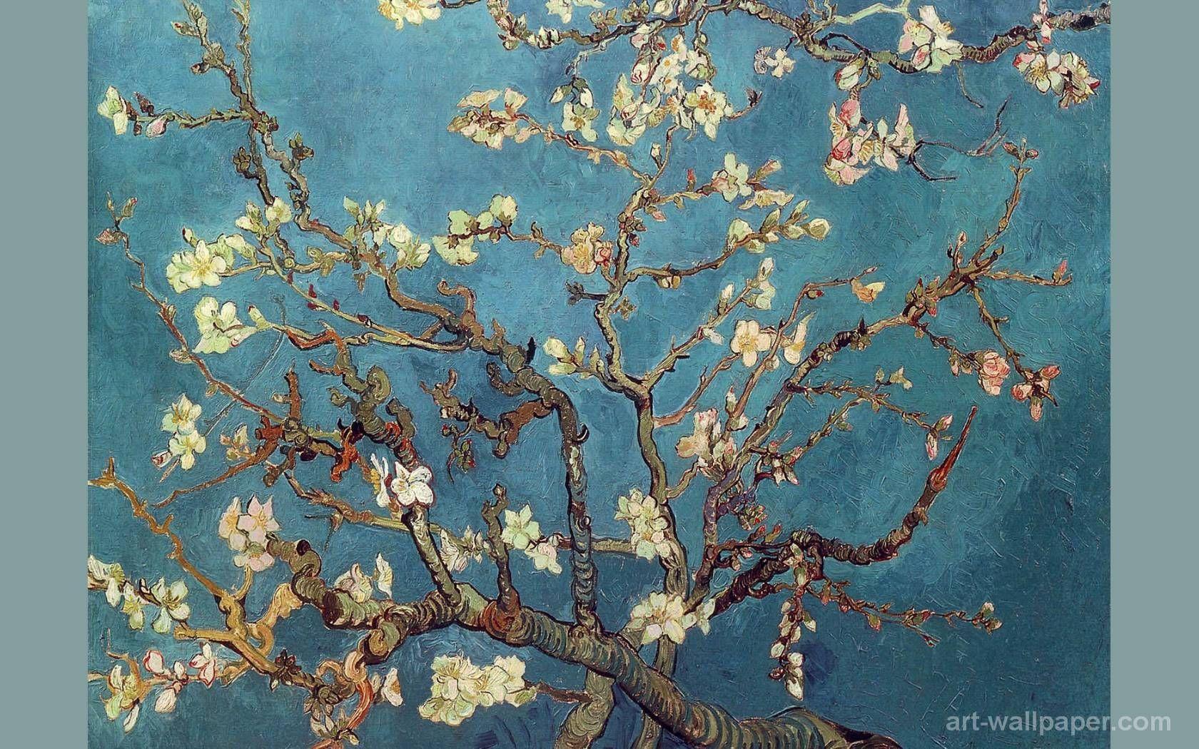 1680x1050 paintings blossoms vincent van gogh almond 1680x1050 wallpaper