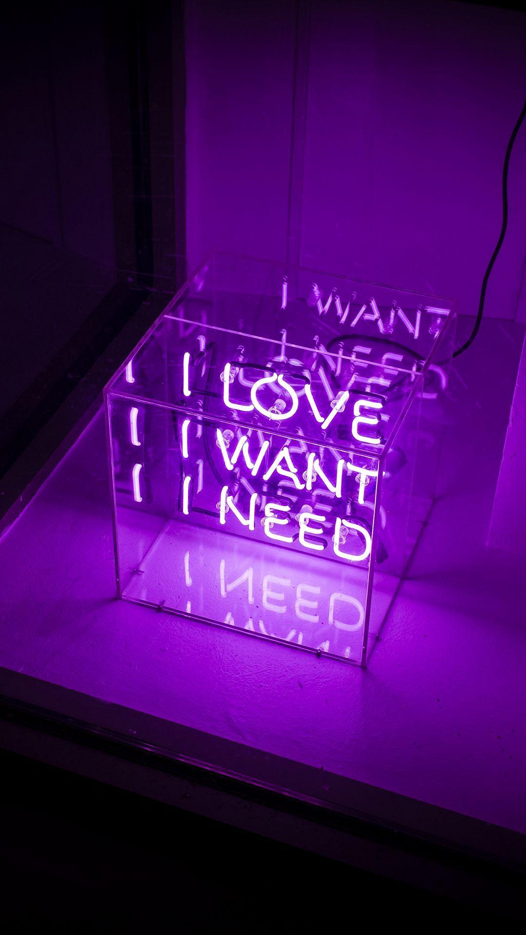 1080x1920 Wallpaper Violet Neon Cube