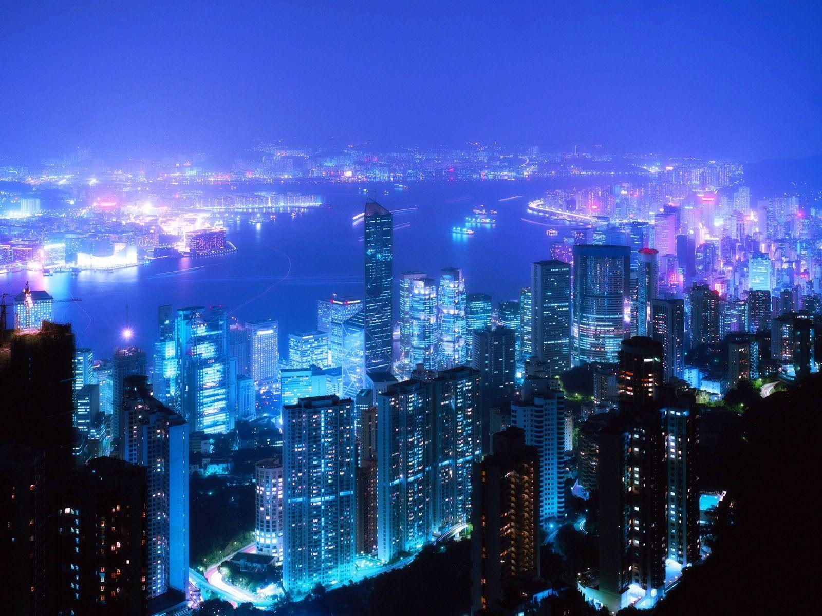 Blue City Night Wallpapers Top Free Blue City Night Backgrounds