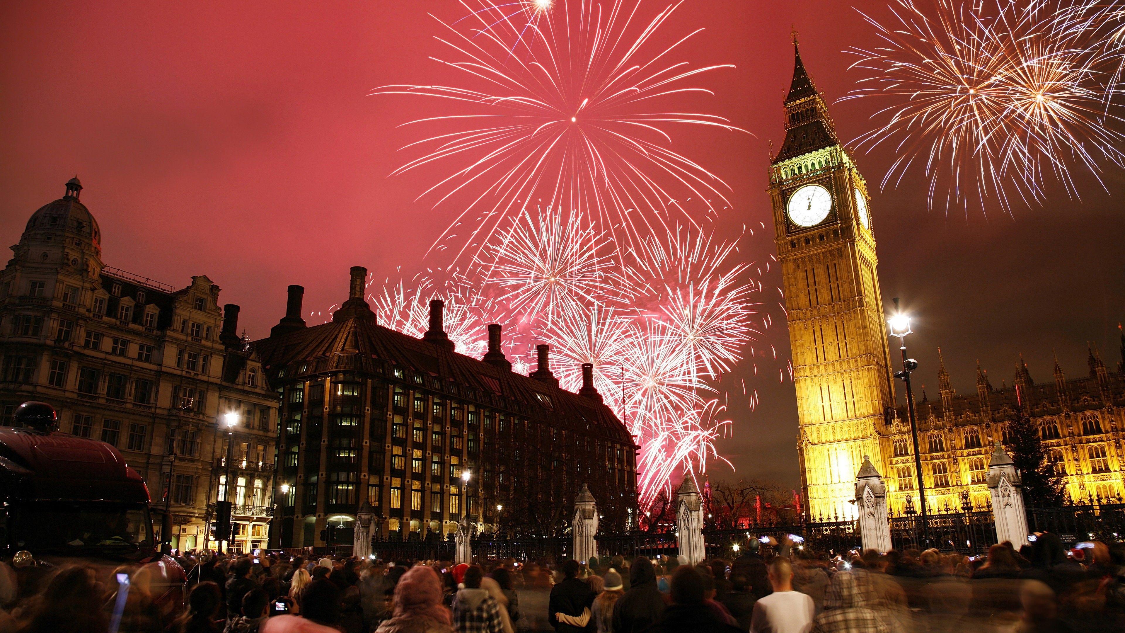 3840x2160 Wallpaper New Year's Eve, London, Big Ben, 4K, World,. Wallpaper for iPhone, Android, Mobile and Desktop