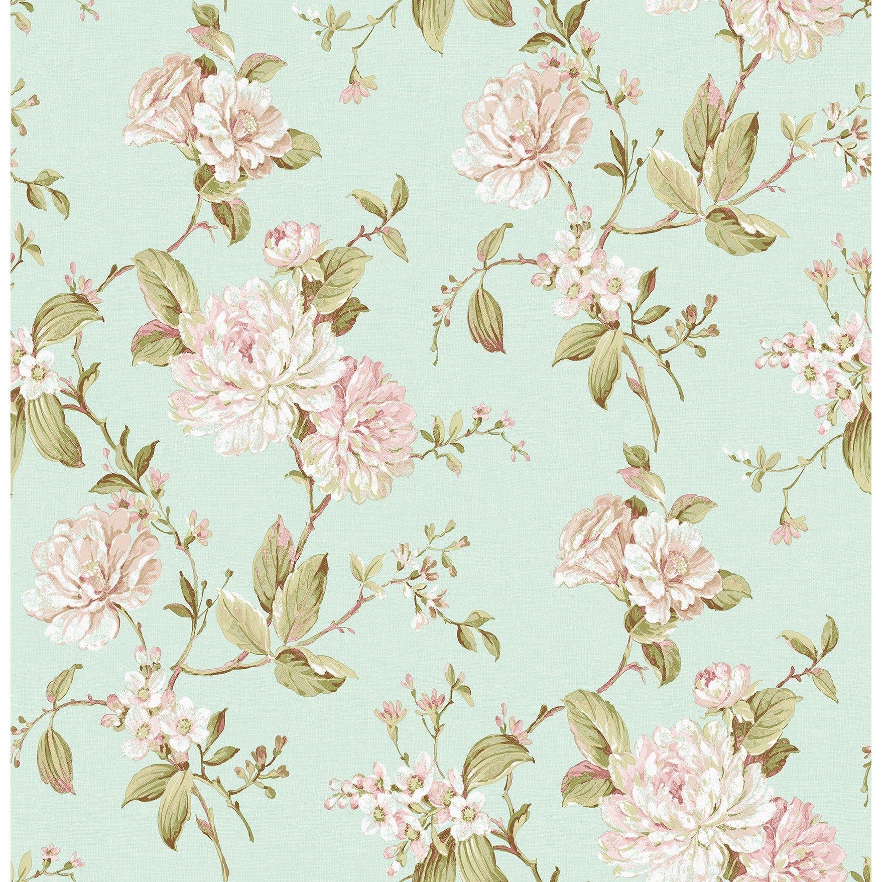 1757x1757 Shop Brewster 2734 003415 Mandir Floral Trail Rose Unpasted Wallpaper Blue