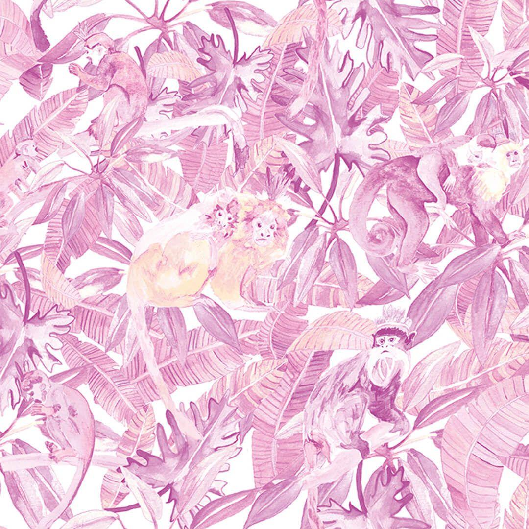 1080x1080 Light Pink Monkeys Monkeys Wallpaper