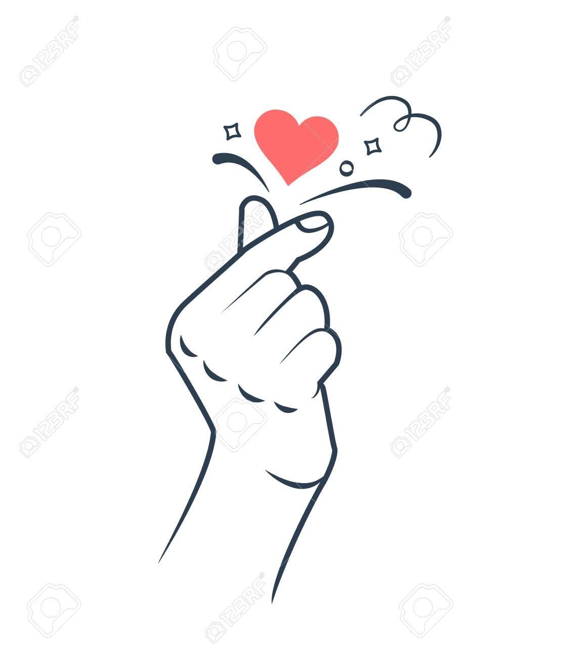 1109x1300 Hand making heart sign. Korean love sign. Symbol of the heart and love. Korea finger heart. Icon in the linear style., #sponsored, #sign, #Kor. Simbol, Fotografi
