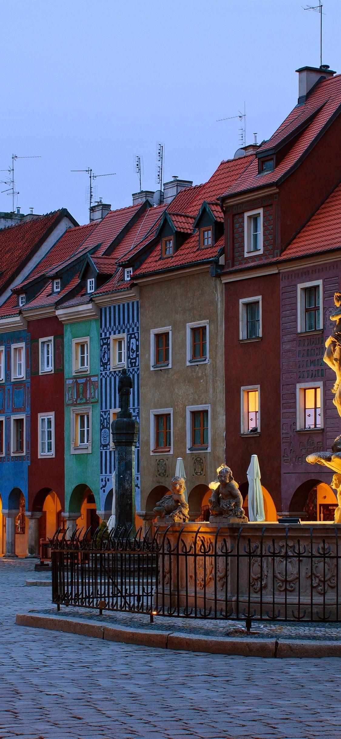 1125x2436 Poland, Poznan, City, Evening, Houses 1125x2436 IPhone 11 Pro XS X Wallpaper, Background, Picture, Image