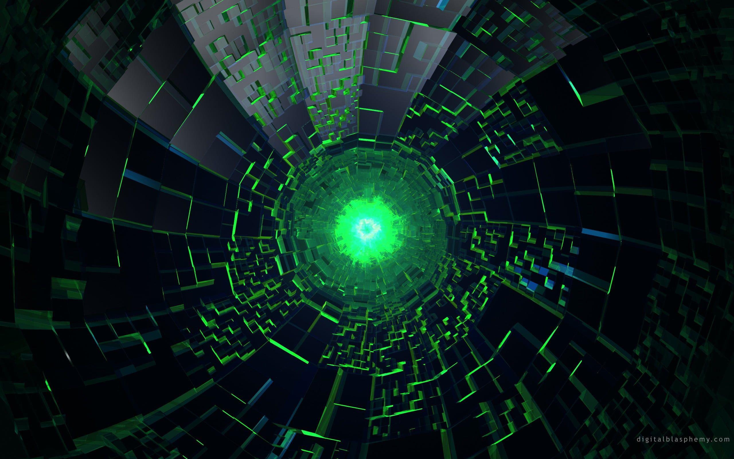 2560x1600 green and black spiral world wallpaper #abstract digital art Digital Blasphemy #vorte in 2020x1152 wallpaper, Cool desktop background, Cool background wallpaper