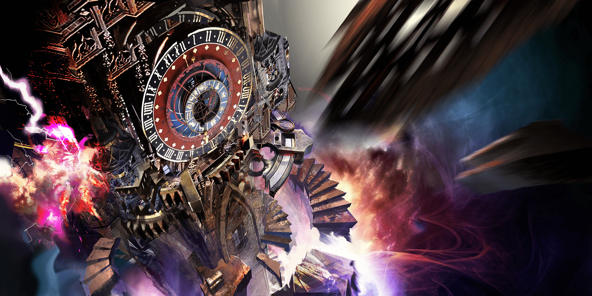 2000x1000 Clock Watch Time Fantasy Steampunk Gears Gear Sci Fi Wallpaperx1000