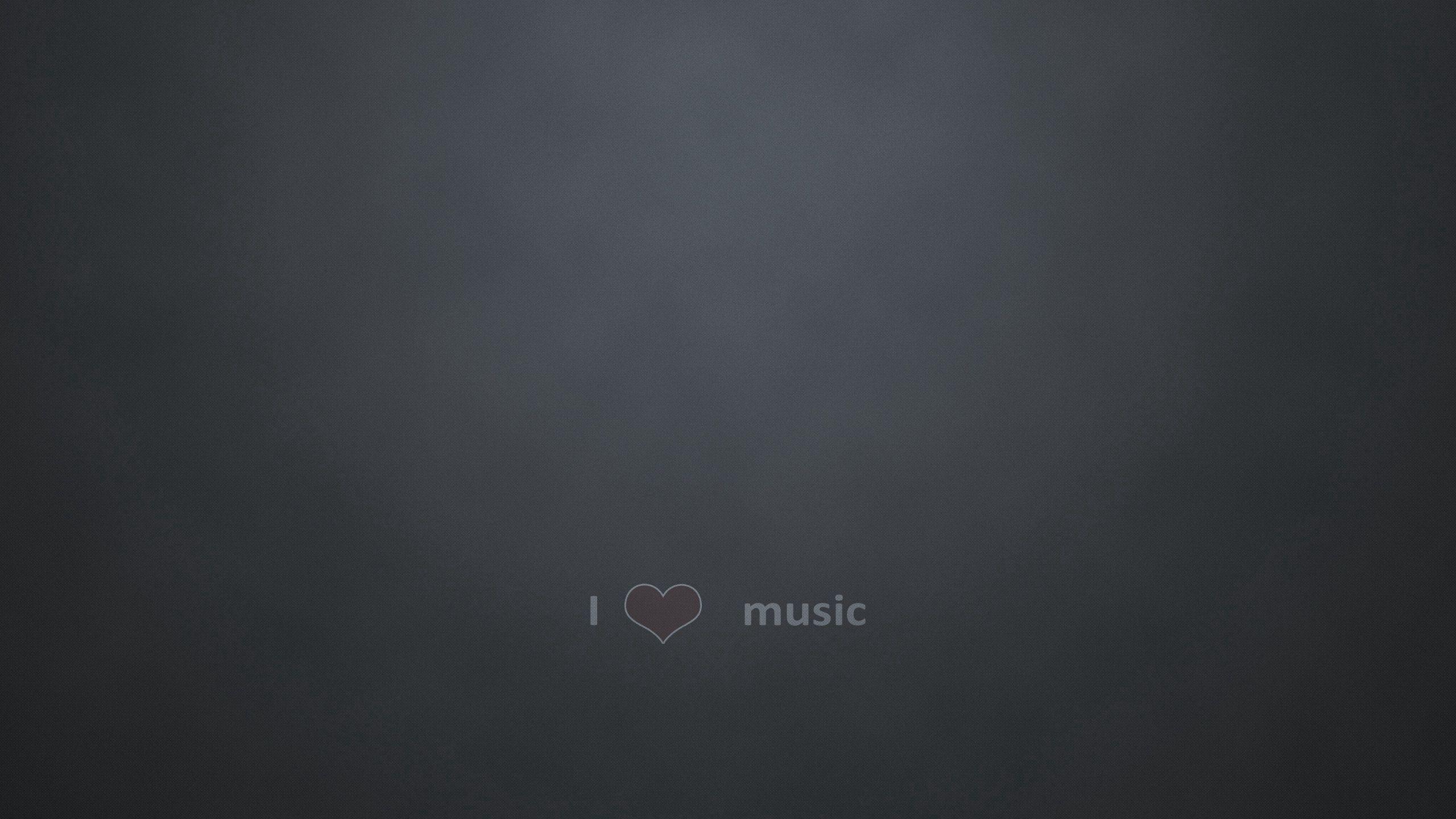 2560x1440 Download wallpaper 2560x1440 heart, minimalism, i love music, sign widescreen 16:9 HD background