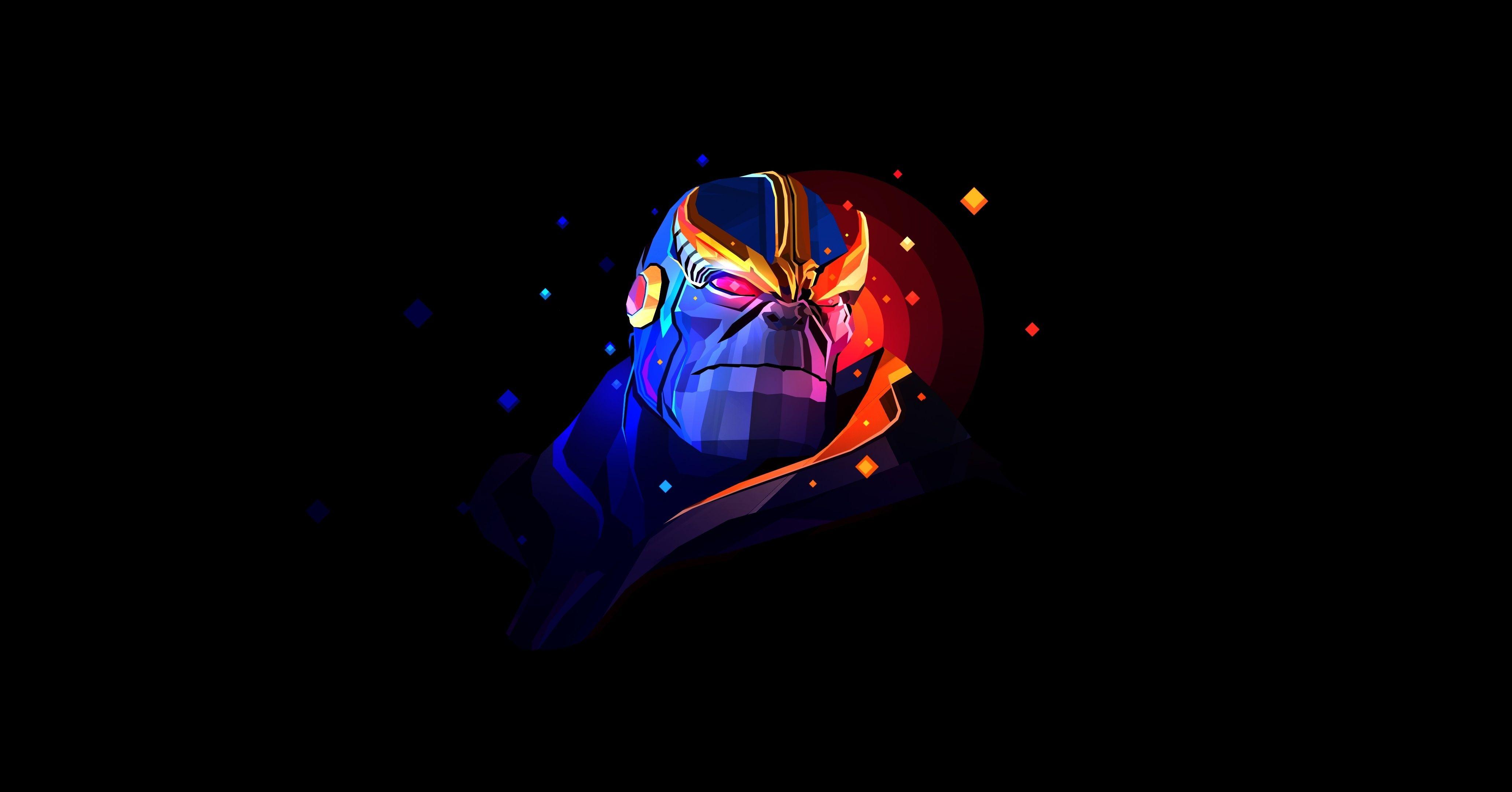 4125x2160 Thanos Avengers Infinity War Villain Digital Art Illustration Black Background Marvel Comics Wallpaper:4125x2160