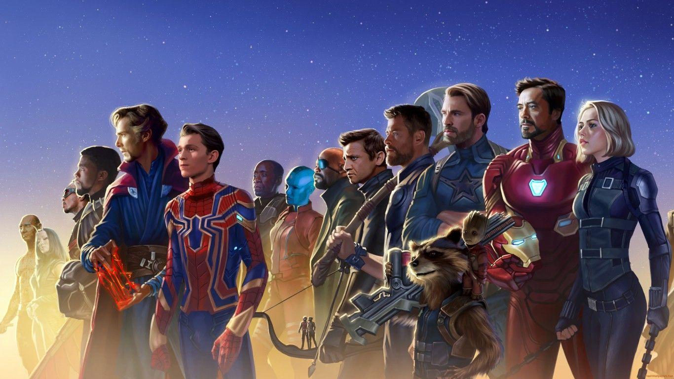 1366x768 Avengers Infinity War 5k Artwork wallpaper