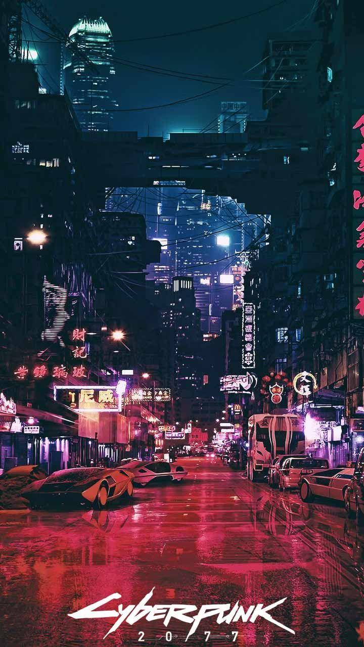 720x1280 Cyberpunk 2077 hình nền điện thoại HD nền nghệ thuật logo trò chơi thành phố đêm trên iPhone android.  Hình nền thành phố, Hình nền nghệ thuật đại chúng, Thành phố tương lai