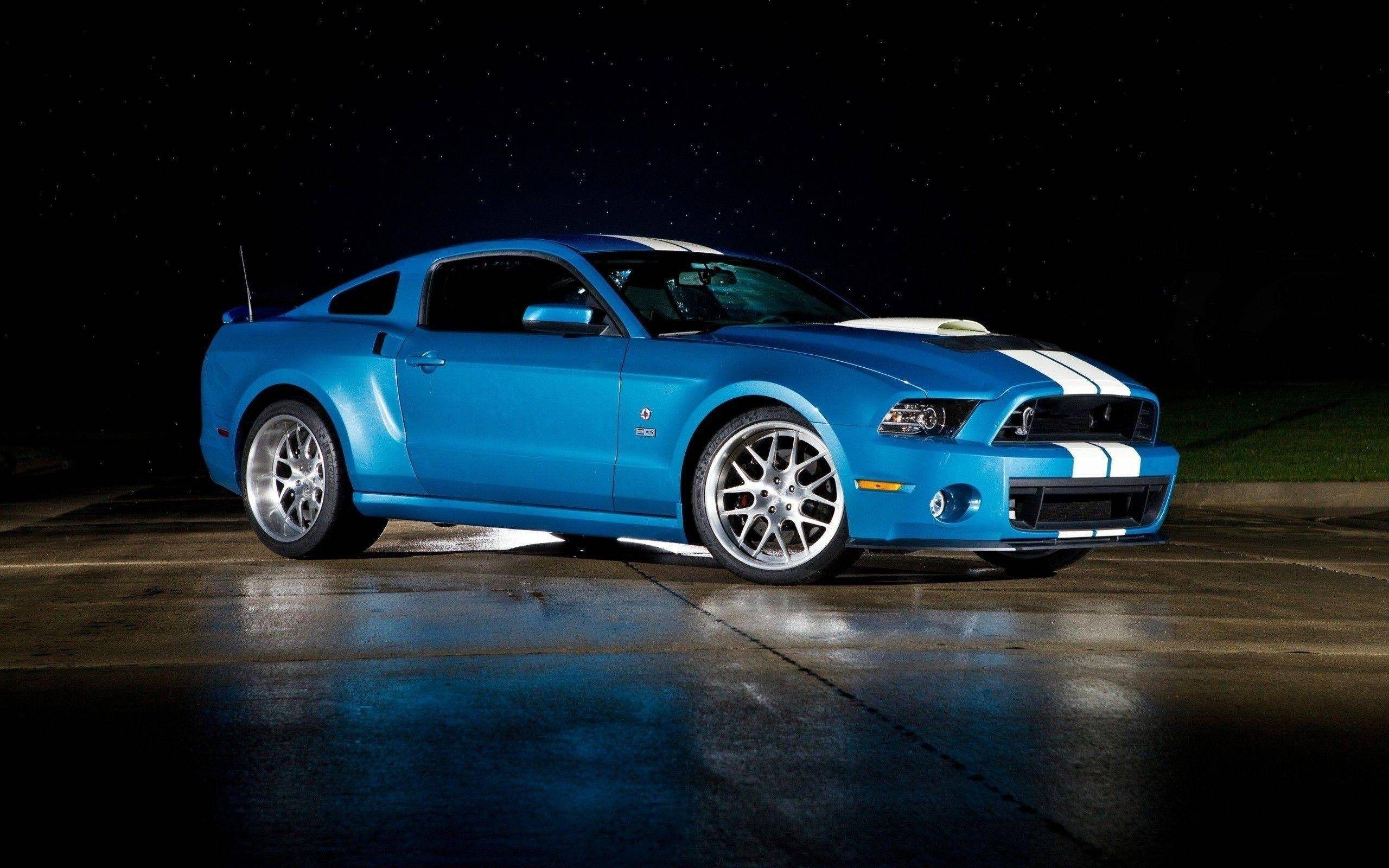 2560x1600 Ford Mustang Shelby GT500 In Color Blue Front And Side View