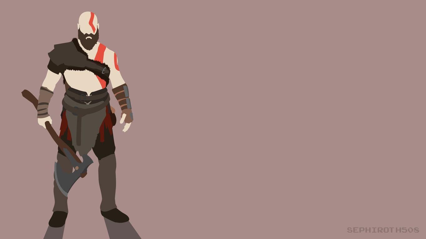 1366x768 Kratos God Of War Minimalist 1366x768 Resolution HD 4k Wallpaper, Image, Background, Photo and Picture