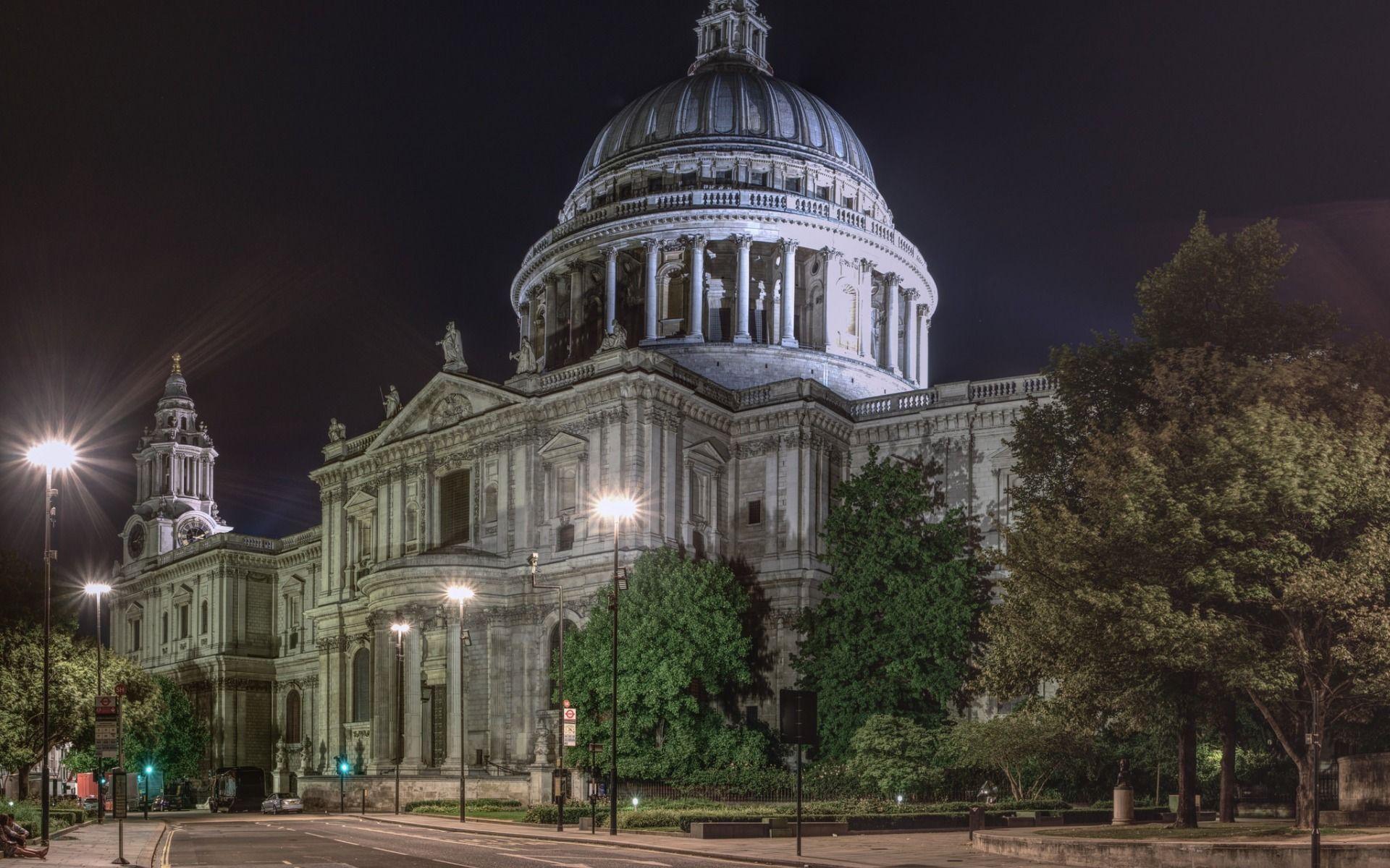 1920x1200 Download wallpaper St Pauls Cathedral, Anglican Cathedral, night, city lights, London, UK, Renaissance architecture, English baroque for desktop with resolution 1920x1200. High Quality HD picture wallpaper