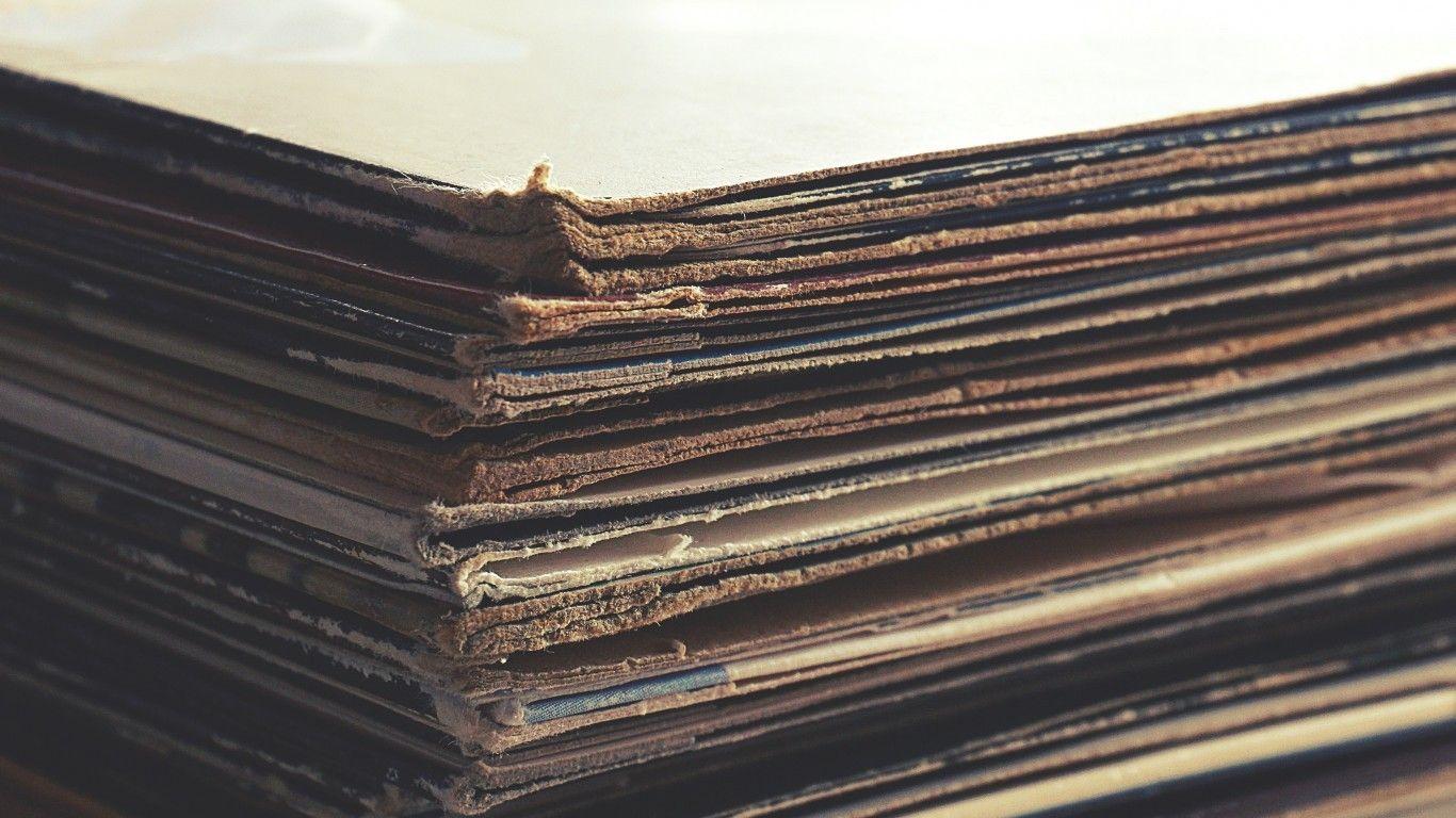 1366x768 Download 1366x768 Cardboard Stack, Close Up, Vintage Wallpaper For Laptop, Notebook