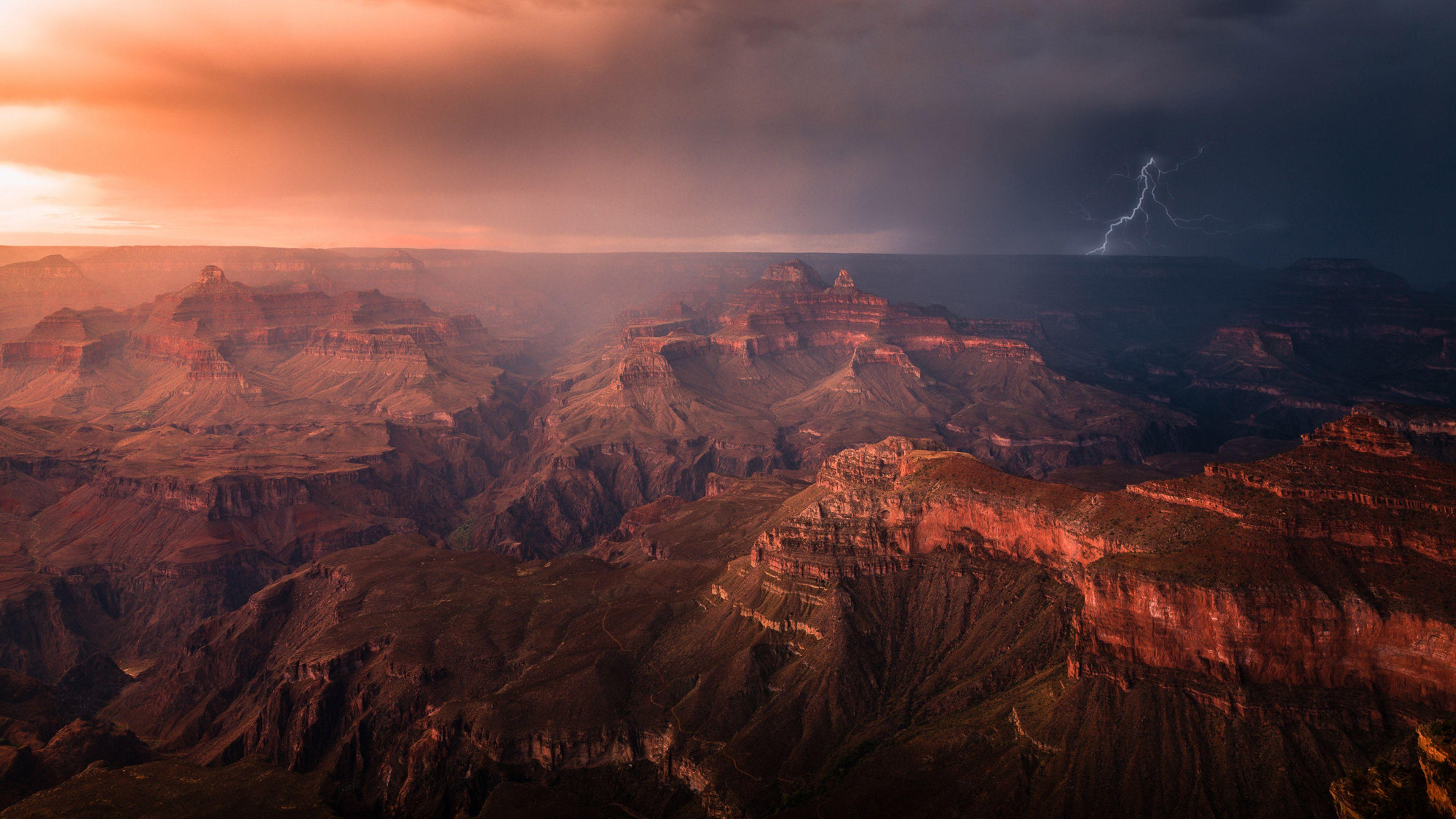 3840x2160 Arizona National Park Grand Canyon Monsoon From Mather Point 4k Ultra HD Desktop Wallpaper For Computers Laptop Tablet And Mobile Phones 3840x2160 :