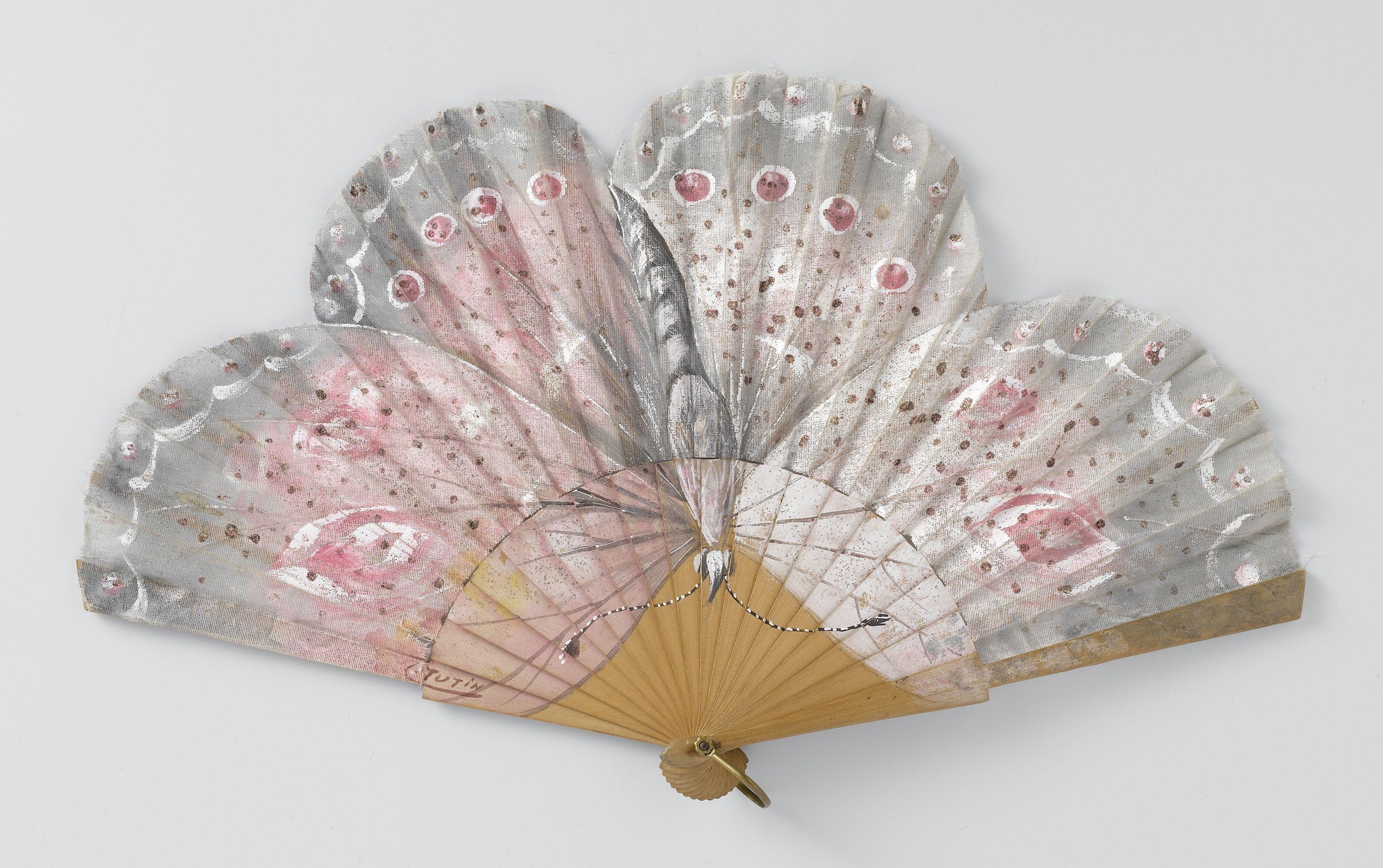 3000x1884 Folding Fan [.] Completely Painted As Butterfly. Tutin. C.1900 C.1920. Rijksmuseum. Public Domain. Vintage Fans, Antique Fans, Hand Fan