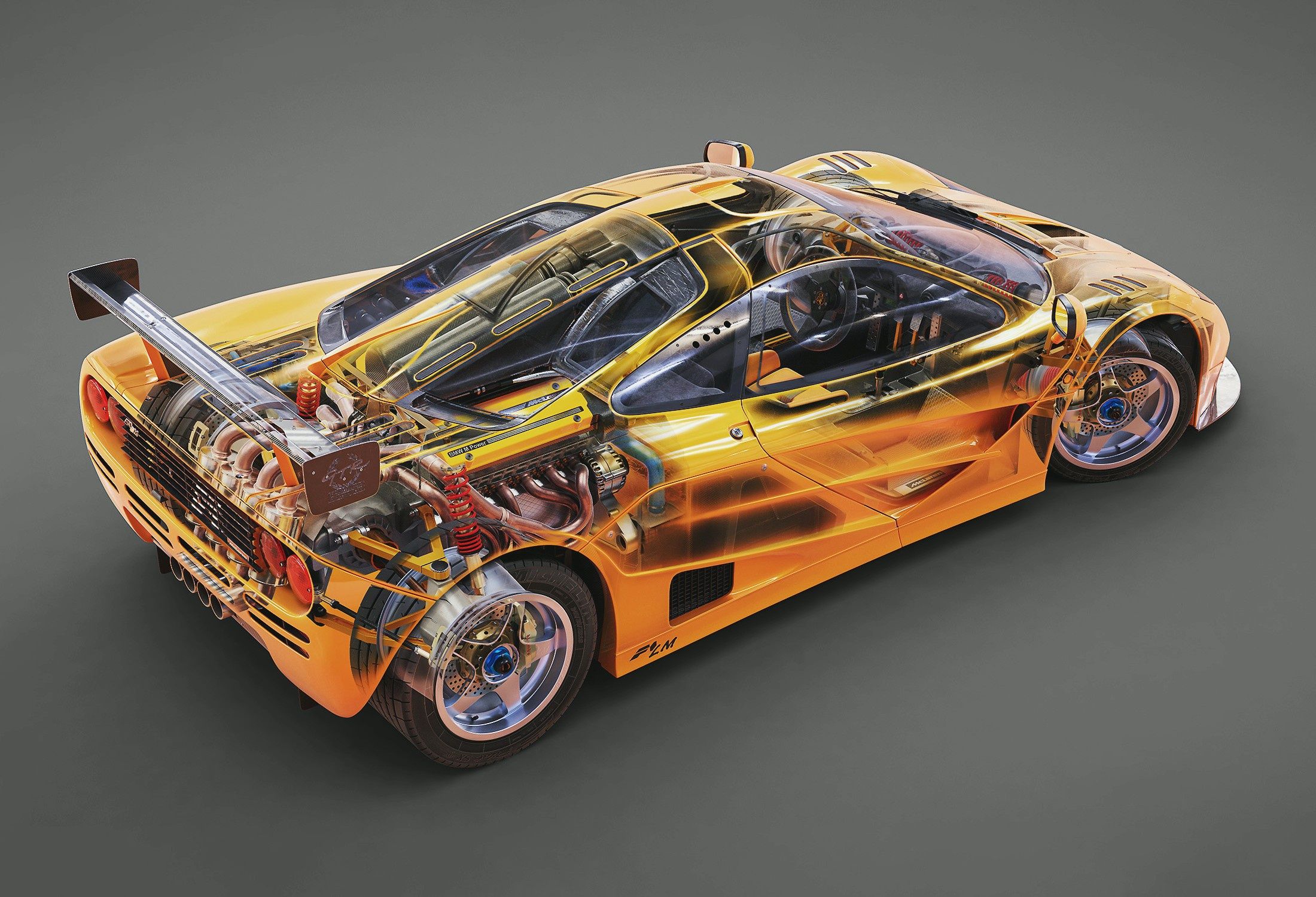2200x1500 Wallpaper Supercar, cutaway, McLaren F1 LM for mobile and desktop, section mclaren, resolution 2200x1500