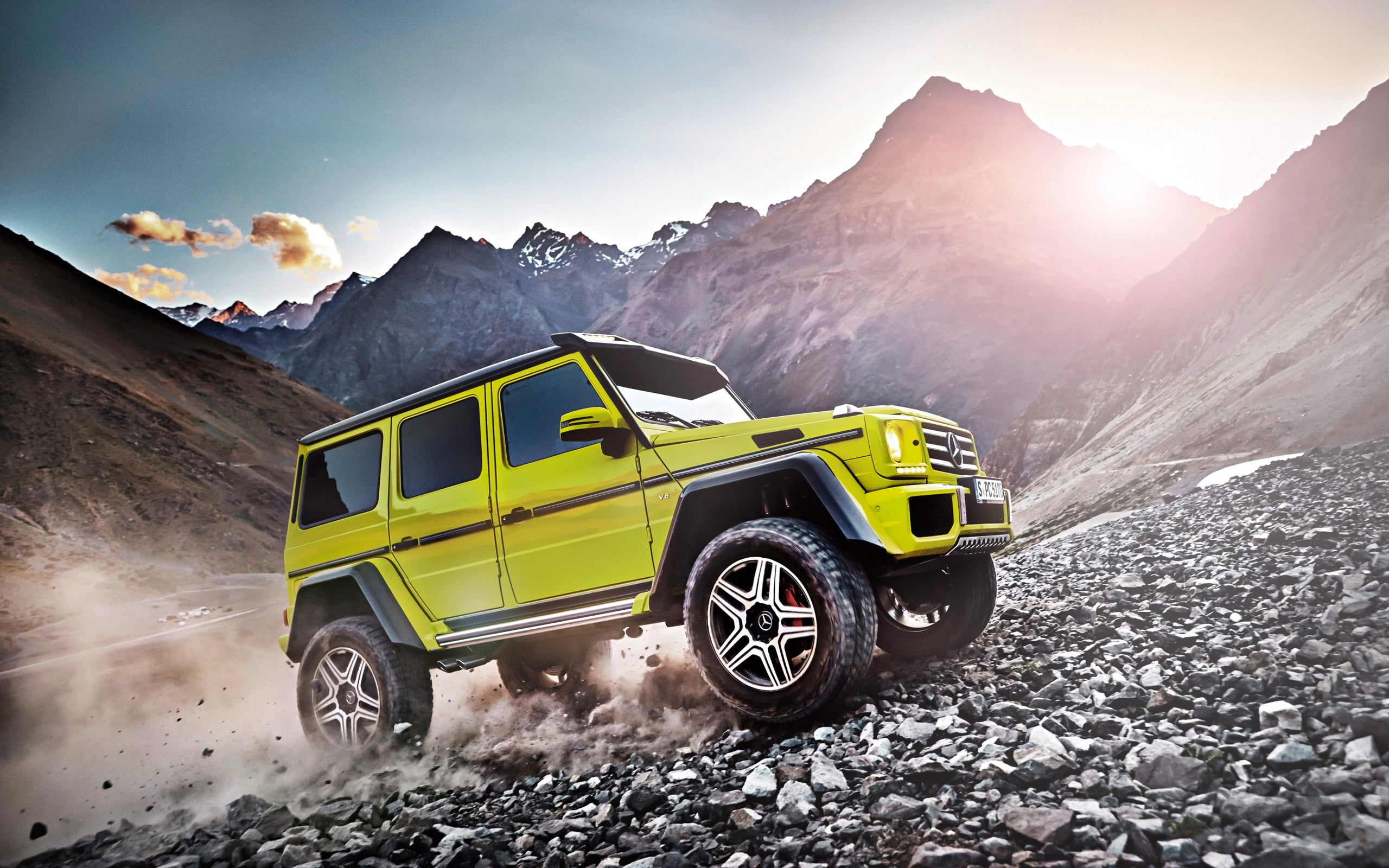 2560x1600 Yellow SUV illustration, car, Mercedes GLK HD wallpaper