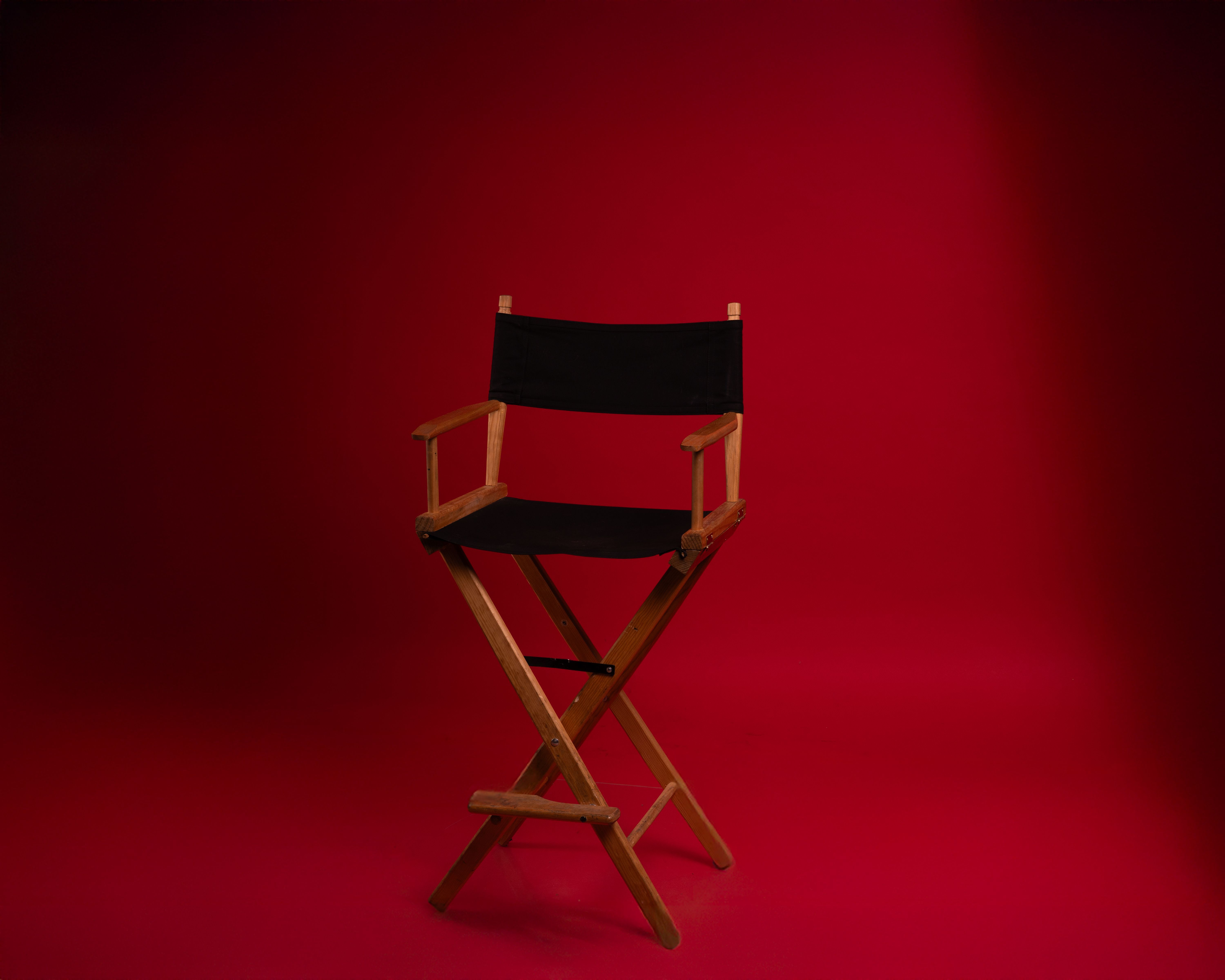 6000x4800 Classic Director's Chair on Red Backdrop · Free