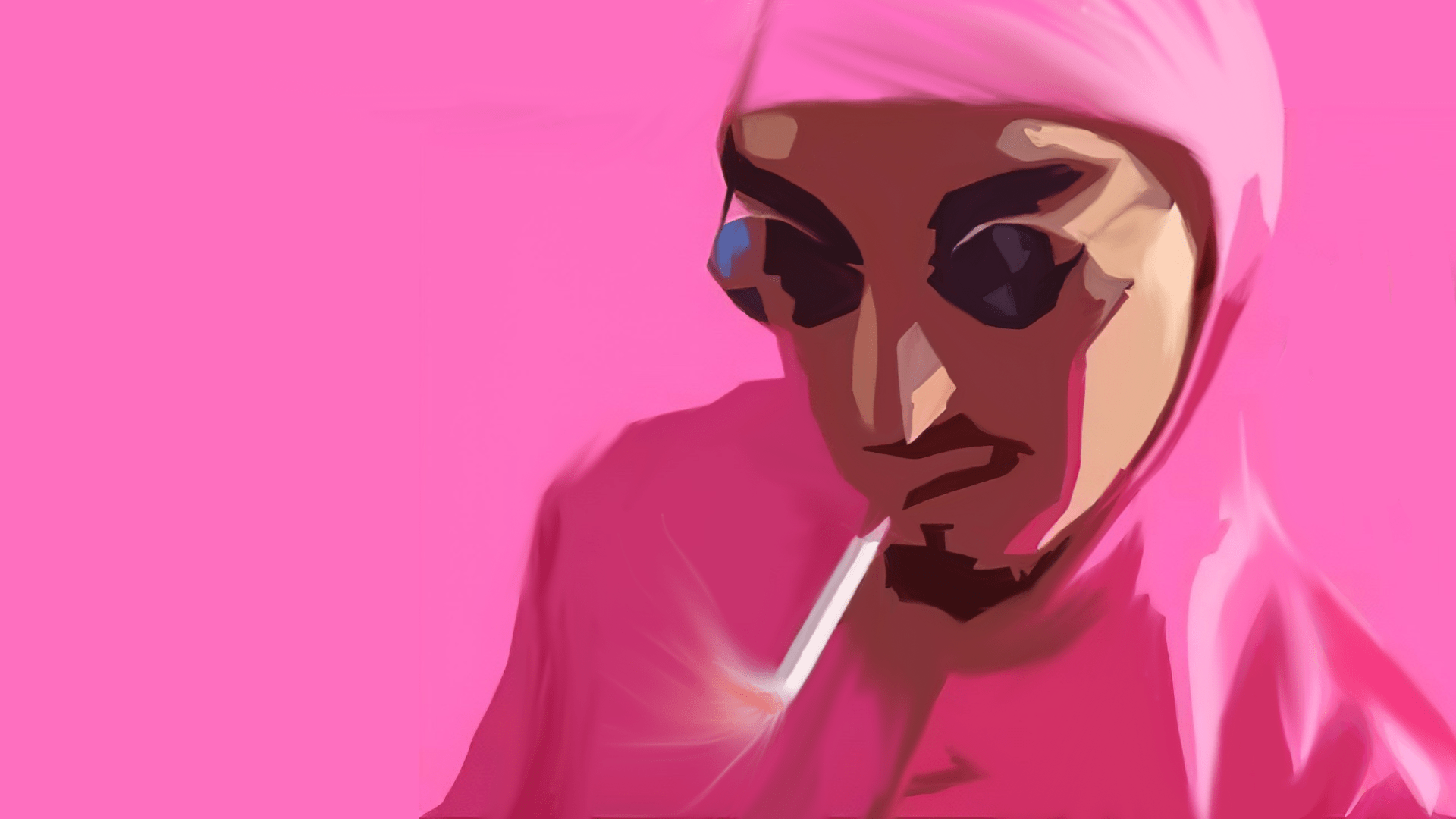 1920x1080 Pink Guy Smoking Cigarette