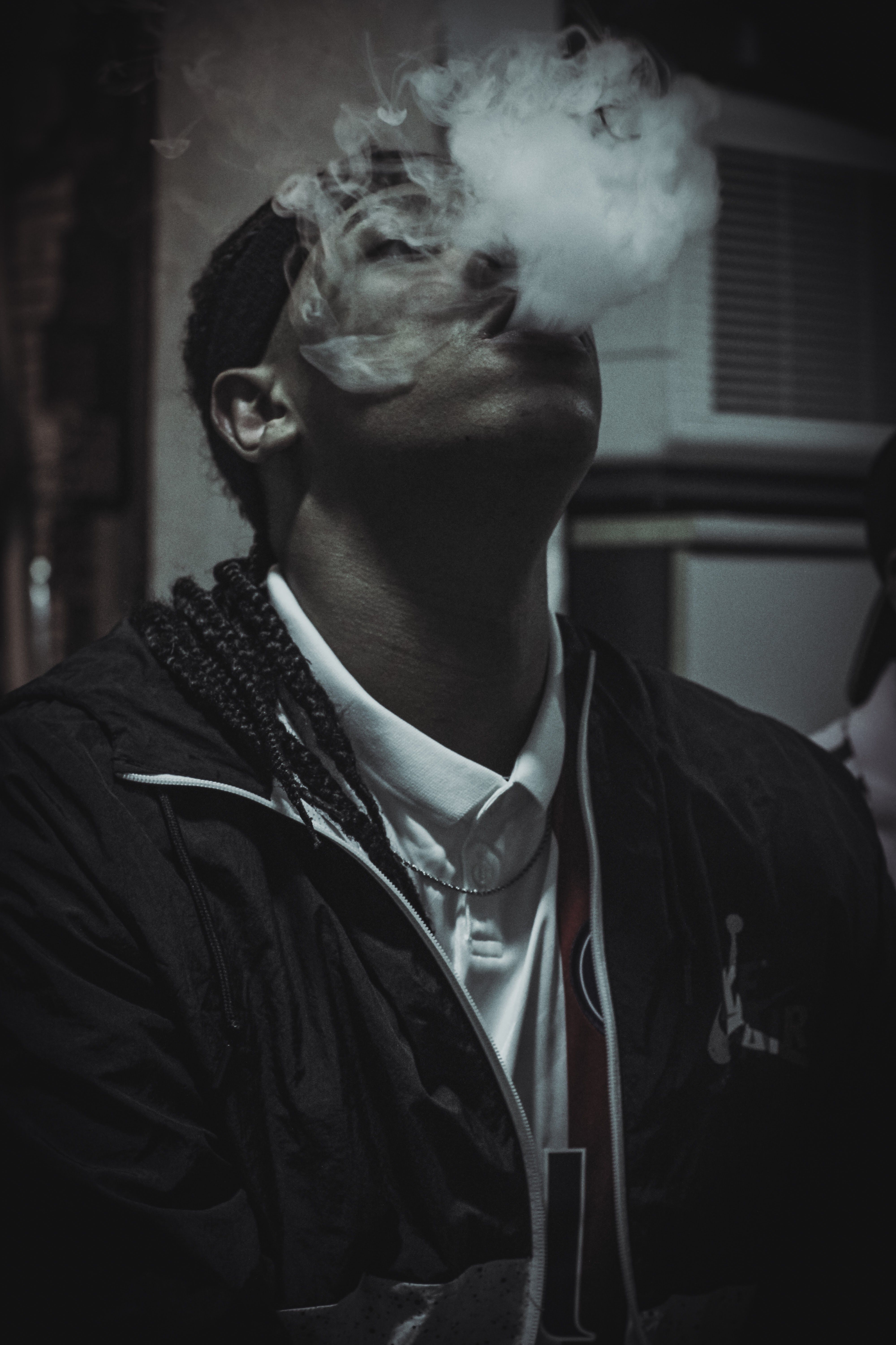 4000x6000 Monochrome Shot of a Man Smoking · Free