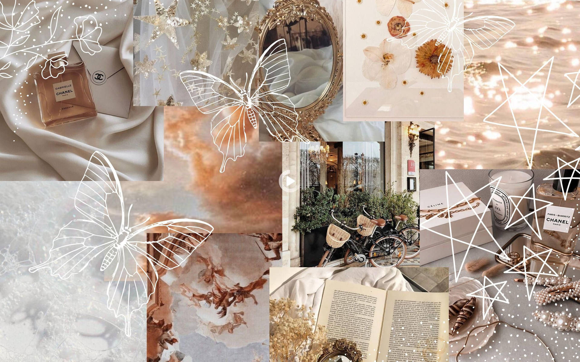 1920x1200 Pinterest Laptop Collage With Line Art Wallpaper