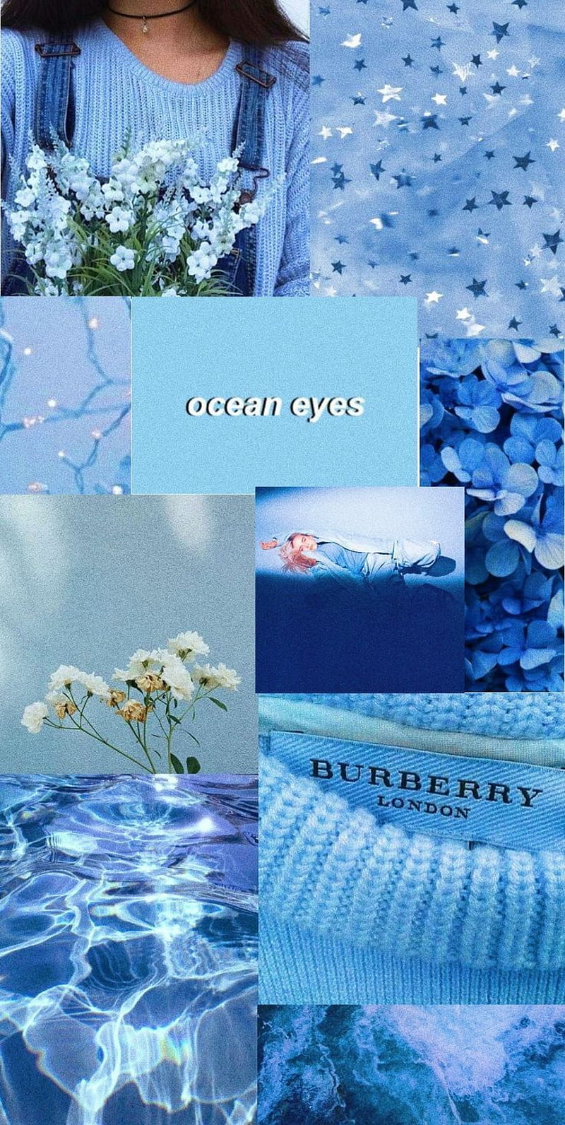 800x1592 BLUE WAVE, aesthetic, collage, fashion, flowers, , positive, quotes, HD phone wallpaper