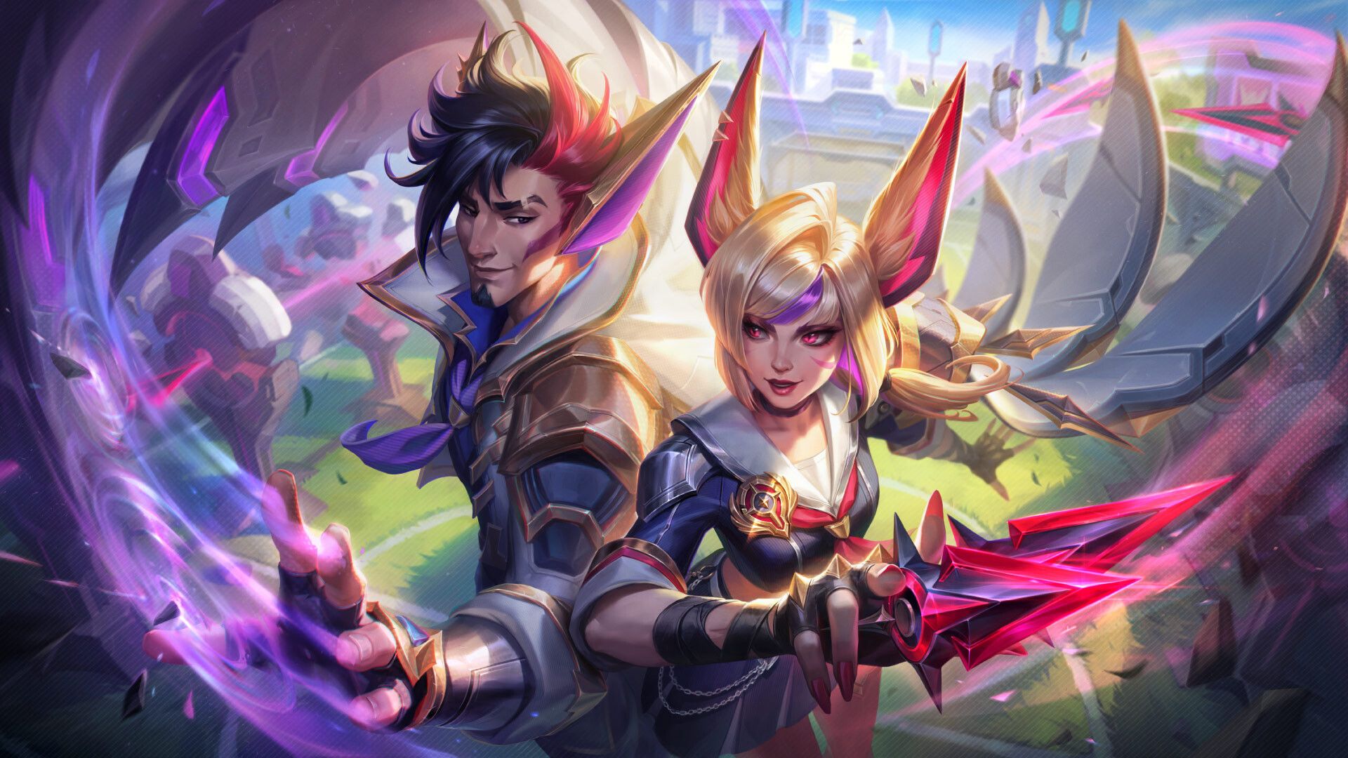 1920x1080 Battle Academia Xayah and Rakan of Legends