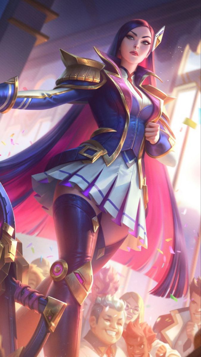 675x1200 famous fortnite skin Battle Academia Caitlyn League of Legend 4K Ultra HD Mobile Wallpaper