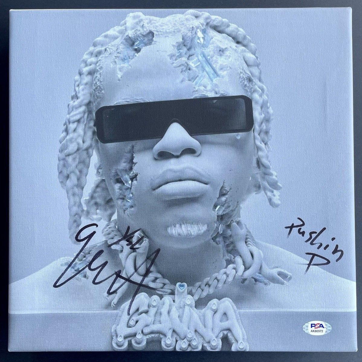 1198x1200 Gunna Signed Autographed Drip Season 4ever DS4EVER 12x12 Canvas Psa Dna Coa P