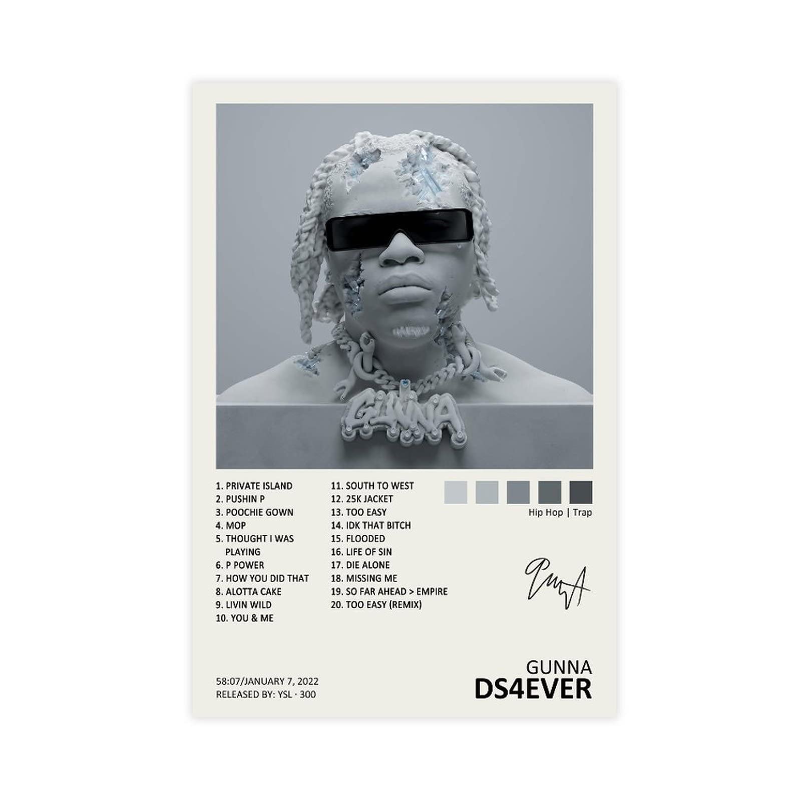 1600x1600 YEZLH Gunna Poster Ds4ever Music Album Cover Signed Limited Poster Canvas Poster Bedroom Decor Sports Landscape Office Room Decor Gift Unframe:12x18inch(30x45cm) : Amazon.sg: Home