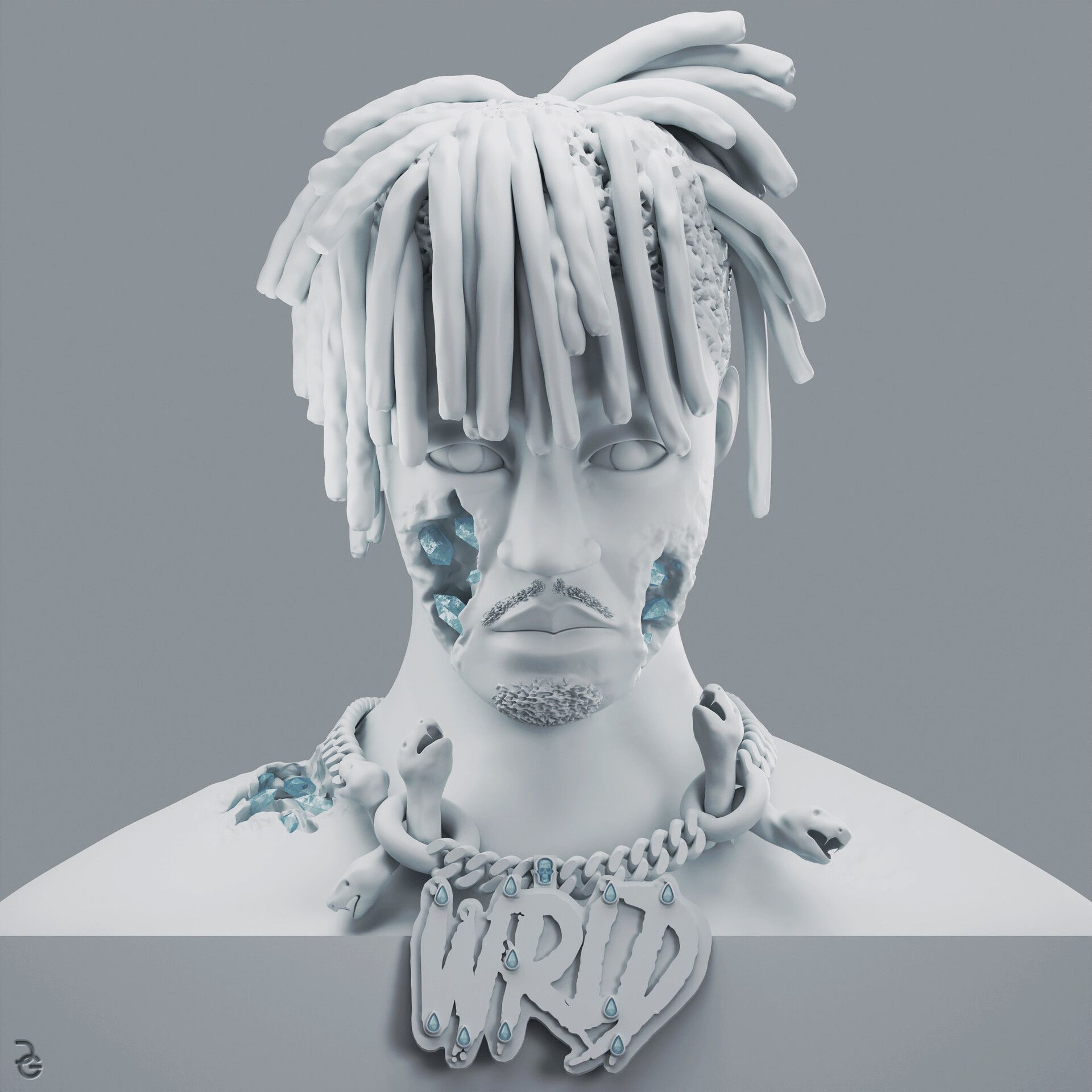 1920x1920 Juice WRLD Statue In the Style of Gunna's DS4Ever Album Cover