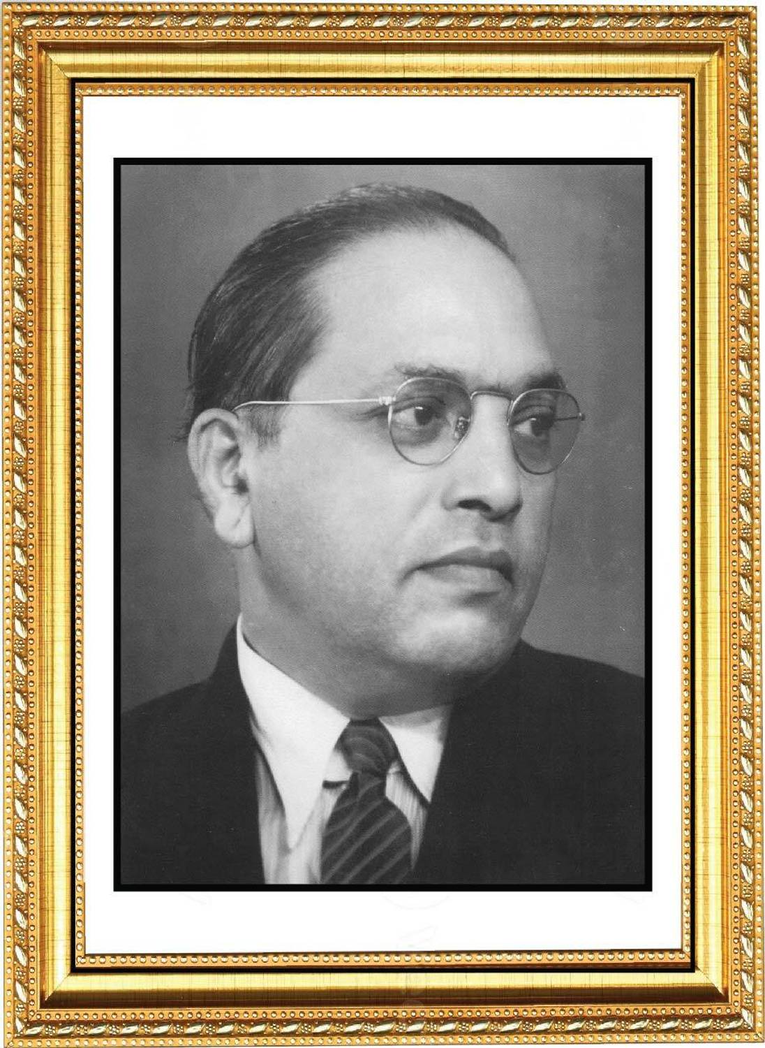 1096x1500 Dr Bhimrao Ramji Ambedkar Wall Frame ( Mount / Glass / Gold Frame /A3 ) Fine Art Print posters in India art, film, design, movie, music, nature and